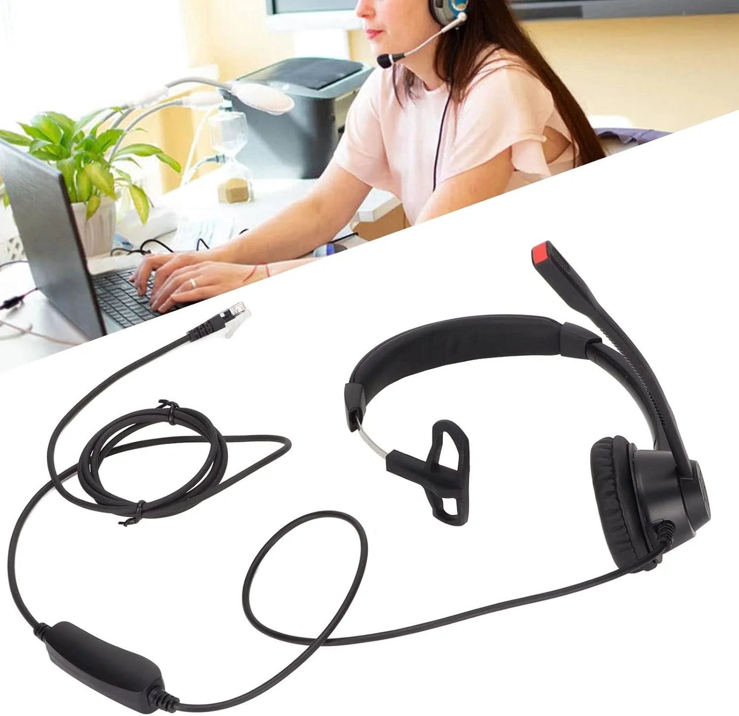 هدفون تک گوش، هدست کامپیوتر با قابلیت اتصال آسان برای بازاریابی تلفنی