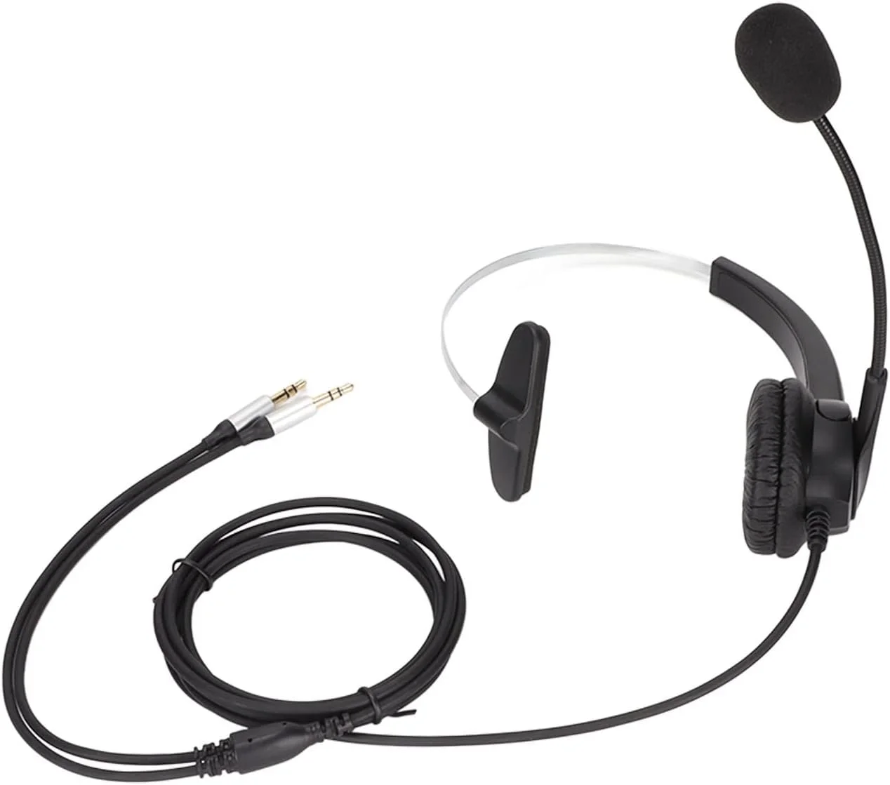 هدست مرکز تماس تک گوش با قابلیت حذف نویز، دوشاخه 3.5 میلیمتری، هدفون رو گوشی کامپیوتر برای دورههای آنلاین و مراکز تماس هدست مرکز تماس تک گوش با قابلیت حذف نویز، دوشاخه 3.5 میلیمتری، هدفون رو گوشی کامپیوتر برای دورههای آنلاین و مراکز تماس