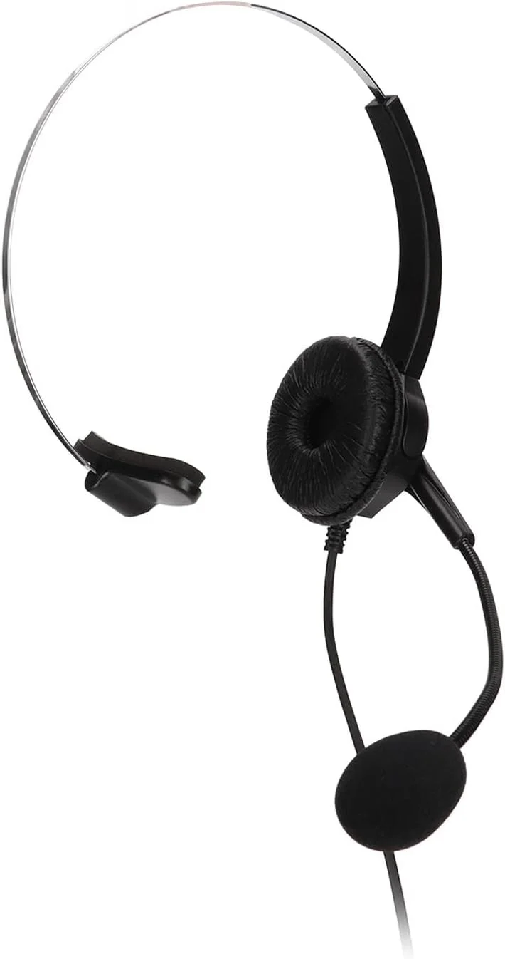 هدست مرکز تماس تک گوش با قابلیت حذف نویز، دوشاخه 3.5 میلیمتری، هدفون رو گوشی کامپیوتر برای دورههای آنلاین و مراکز تماس هدست مرکز تماس تک گوش با قابلیت حذف نویز، دوشاخه 3.5 میلیمتری، هدفون رو گوشی کامپیوتر برای دورههای آنلاین و مراکز تماس