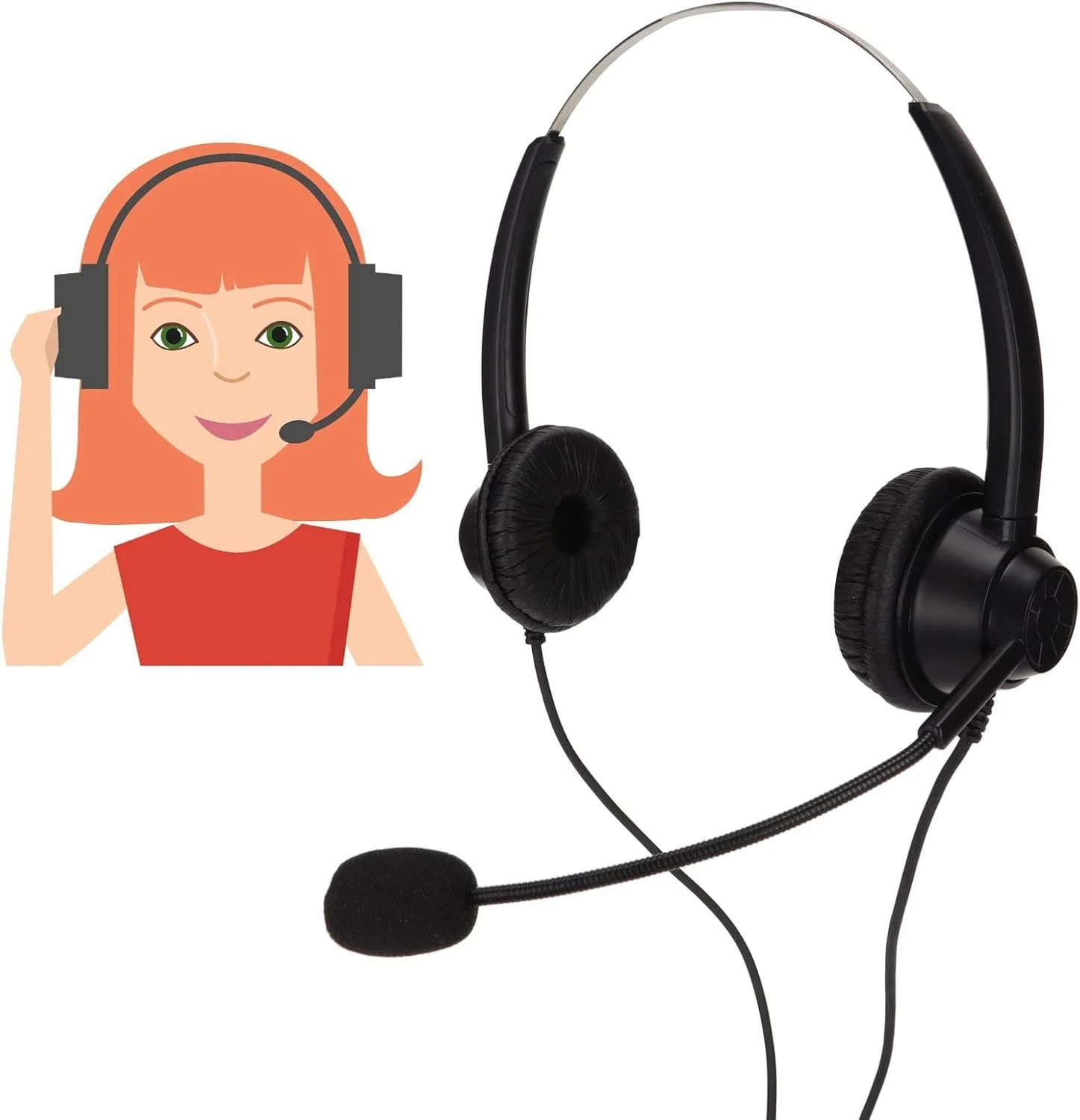 هدست با میکروفون، H360D - هدست تجاری دو گوشی 2.5 میلی متری با دوشاخه 2.5 میلی متری مشکی با قابلیت تنظیم صدا و حذف نویز برای دفتر، مرکز تماس و کنفرانس تلفنی هدست با میکروفون، H360D - هدست تجاری دو گوشی 2.5 میلی متری با دوشاخه 2.5 میلی متری مشکی با قابلیت تنظیم صدا و حذف نویز برای دفتر، مرکز تماس و کنفرانس تلفنی