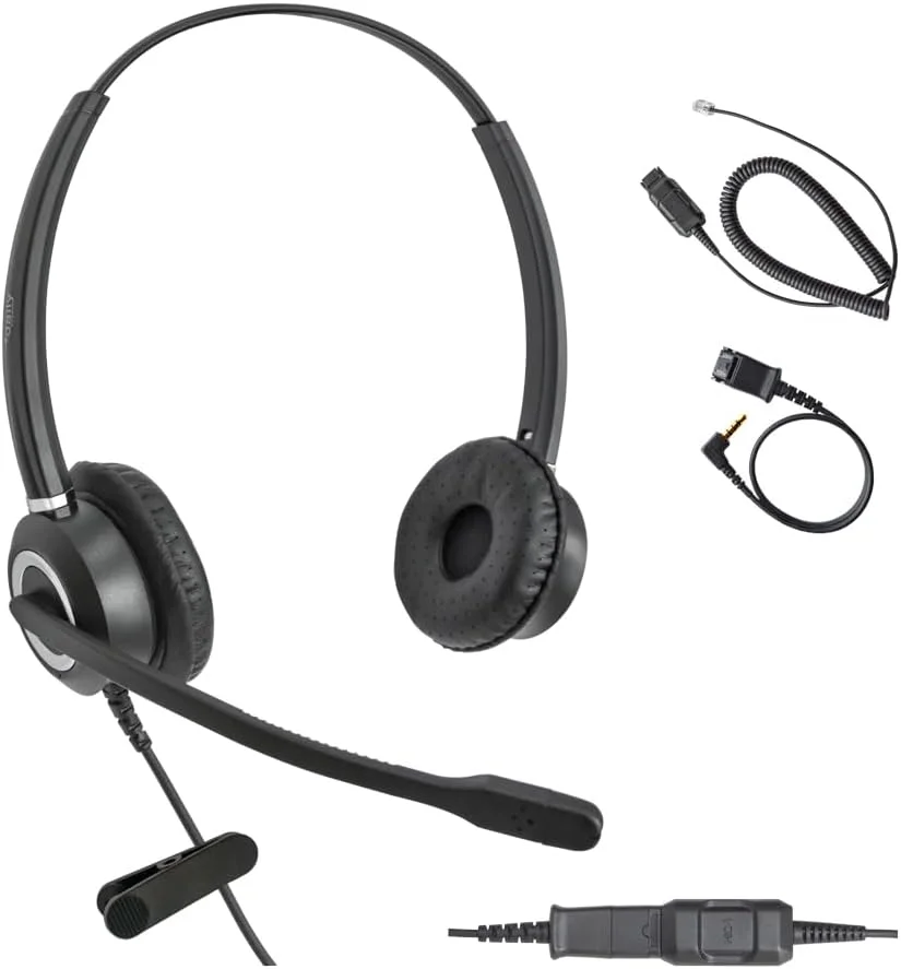 هدست سیمی سازگار با تلفن های سری آوایا 2400، 4400، 4600، 5400، 5600، 9400، 9500، 6416D+M، 6424D+M و QE4610 به همراه کابل آداپتور HIC