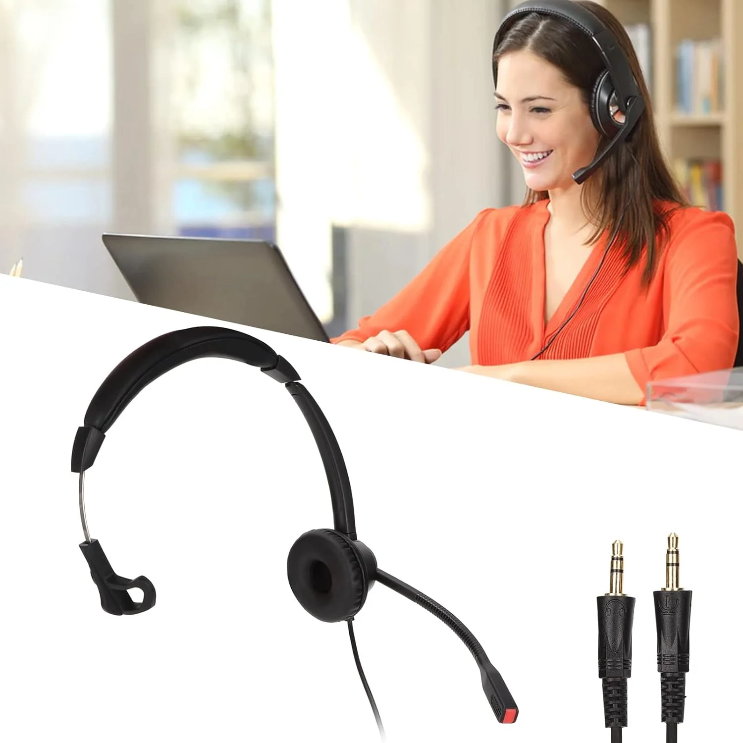 هدست مونو 3.5 میلیمتری، تماسهای ثانویه، صدای واضح، طراحی مقاوم، هدست برای ارتباطات مرکز تماس خانگی و مدرسه هدست مونو 3.5 میلیمتری، تماسهای ثانویه، صدای واضح، طراحی مقاوم، هدست برای ارتباطات مرکز تماس خانگی و مدرسه