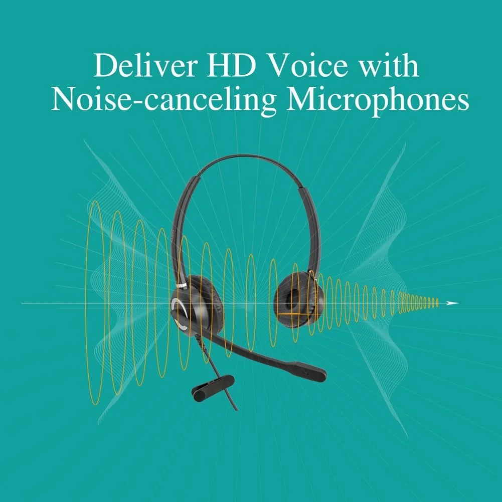 هدست سیمی سازگار با تلفن های سری آوایا 2400، 4400، 4600، 5400، 5600، 9400، 9500، 6416D+M، 6424D+M و QE4610 به همراه کابل آداپتور HIC