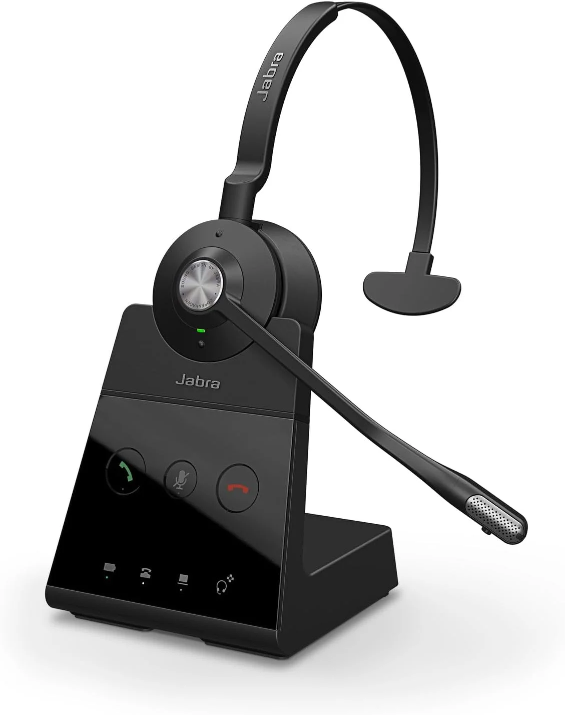 هدست تک گوش بی سیم Jabra Engage 65 DECT - هدفون های بی سیم دارای گواهی Skype For Business با حذف نویز پیشرفته برای تلفن های رومیزی و تلفن های نرم افزاری – مشکی – نسخه انگلستان