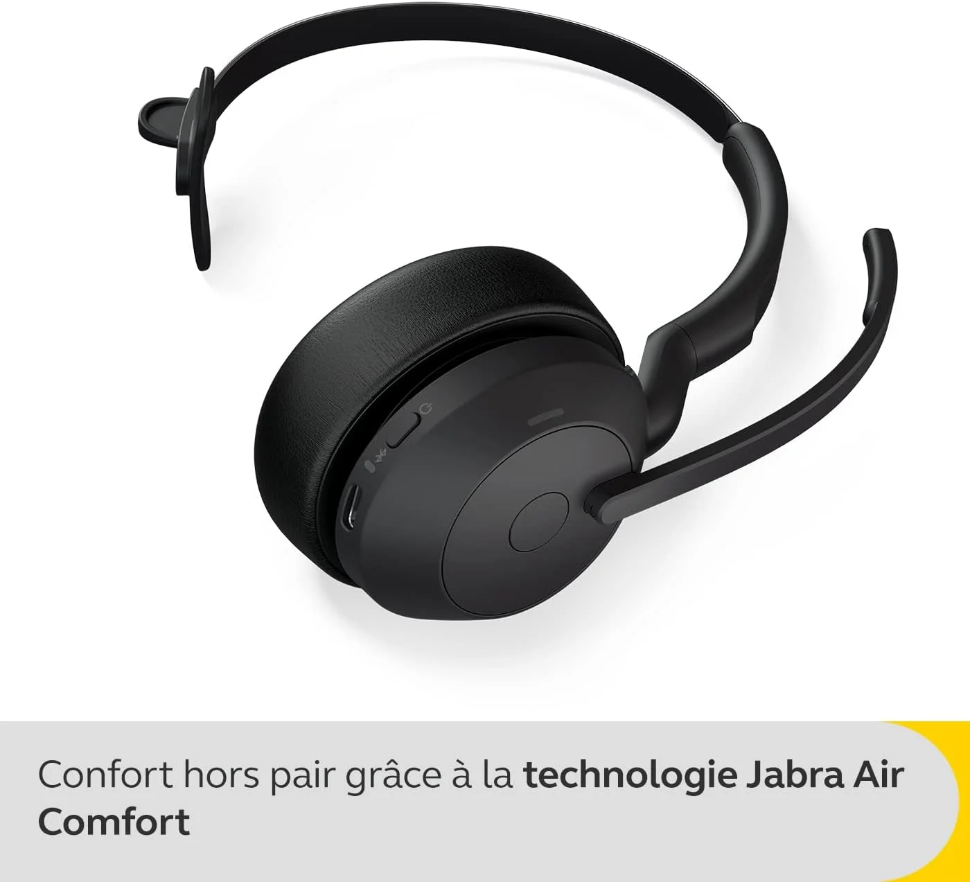 هدست بی سیم تک گوش جبرا Evolve2 55 با فناوری Jabra Air Comfort - میکروفون های حذف نویز و ANC - دارای گواهینامه MS Teams، سازگار با سایر پلتفرم ها - مشکی هدست بی سیم تک گوش جبرا Evolve2 55 با فناوری Jabra Air Comfort - میکروفون های حذف نویز و ANC - دارای گواهینامه MS Teams، سازگار با سایر پلتفرم ها - مشکی