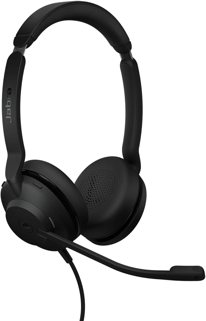 هدست تلفن سیم دار جبرا Evolve2 30 SE با گوشی روی گوش، استریو، مشکی، دارای میکروفون با قابلیت حذف نویز