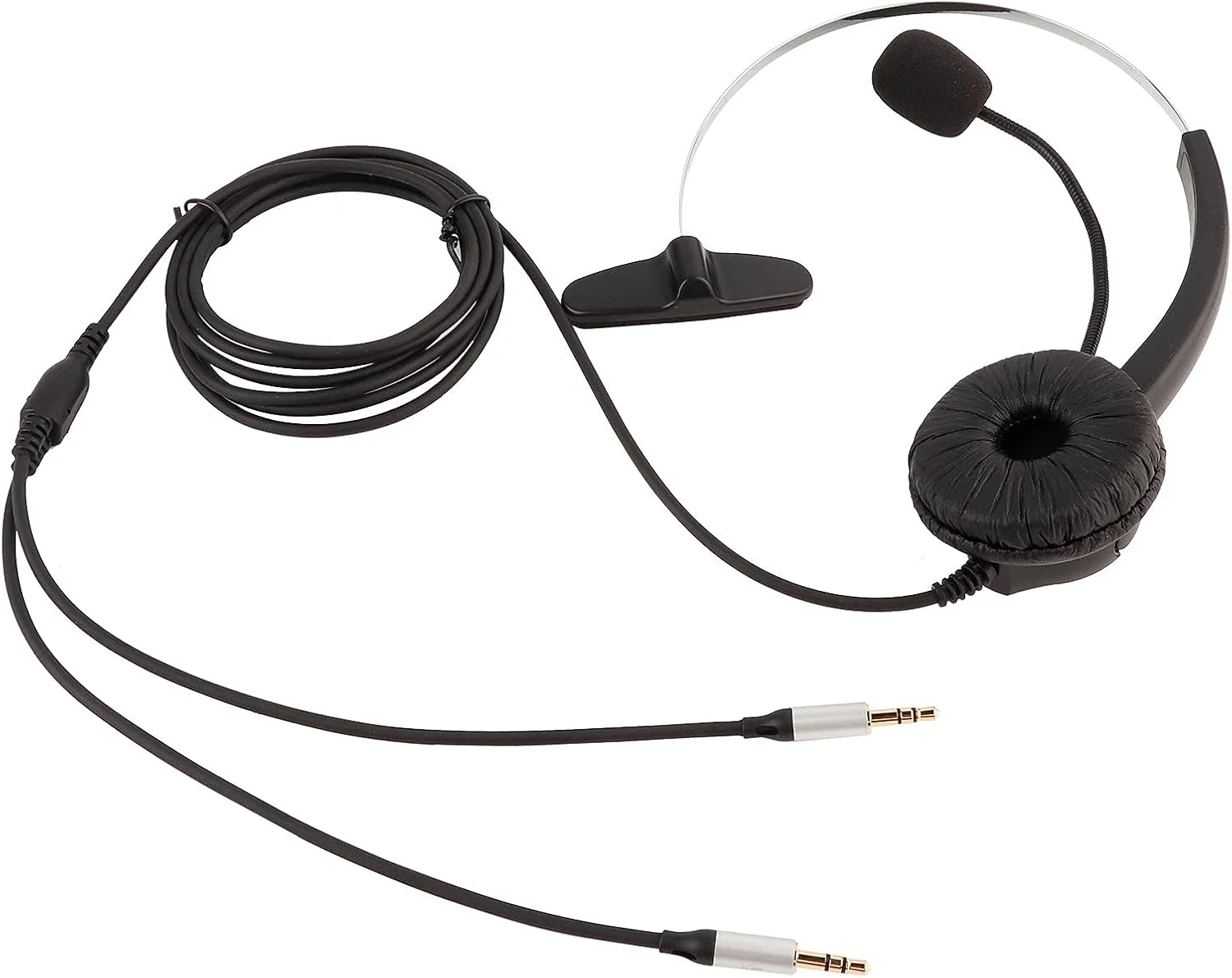 هدست مرکز تماس Jectse با میکروفون، گوشی تک گوش حذف نویز، با رابط 3.5 میلی متری برای تلفن رومیزی