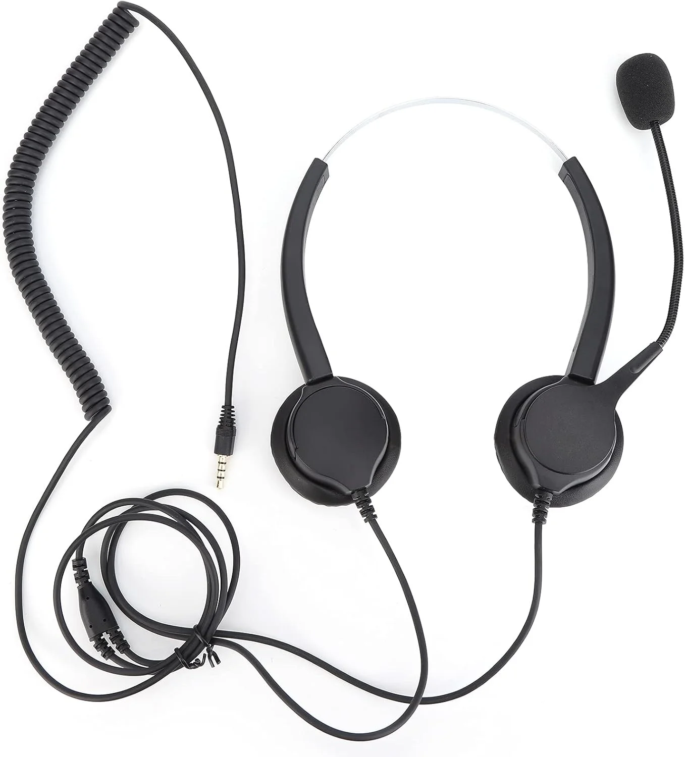 هدست تلفن مرکز تماس Jectse، گوشی 3.5 میلی‌متری با میکروفون با گوشی‌های چرخشی 330 درجه، هدست تلفن ثابت/رومیزی تجاری با قابلیت تنظیم حذف نویز برای رایانه شخصی، لپ‌تاپ