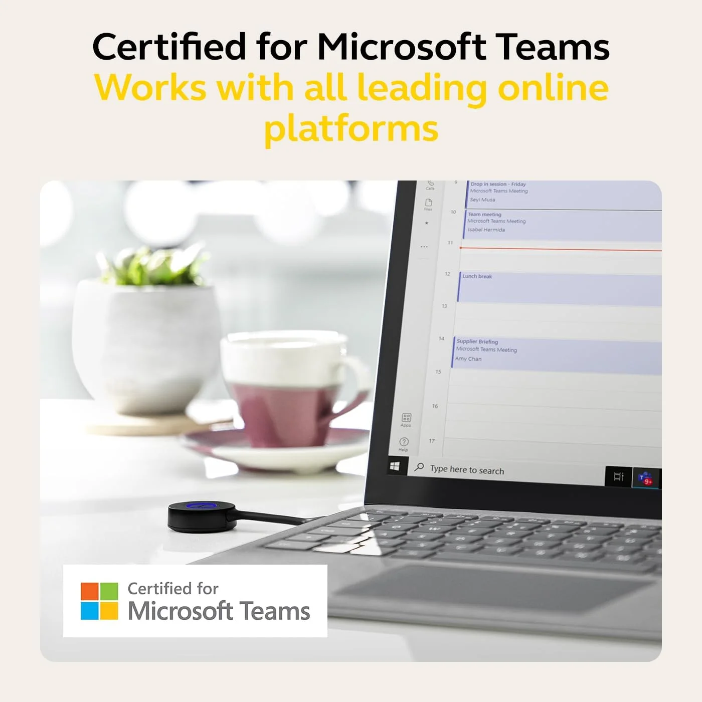 هدست بیسیم تک گوش جبرا Engage 55 SE (ویرایش دوم) با آداپتور USB-C DECT مدل Link 400 – میکروفون حذف نویز، برد وسیع – دارای تاییدیه MS Teams، سازگار با تمام پلتفرمهای دیگر، مشکی هدست بیسیم تک گوش جبرا Engage 55 SE (ویرایش دوم) با آداپتور USB-C DECT مدل Link 400 – میکروفون حذف نویز، برد وسیع – دارای تاییدیه MS Teams، سازگار با تمام پلتفرمهای دیگر، مشکی