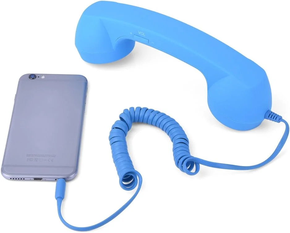 گوشی تلفن سیمی قدیمی ضد تشعشع Jadeshay با میکروفون و جک 3.5 میلی متری برای آیفون - آبی گوشی تلفن سیمی قدیمی ضد تشعشع Jadeshay با میکروفون و جک 3.5 میلی متری برای آیفون - آبی