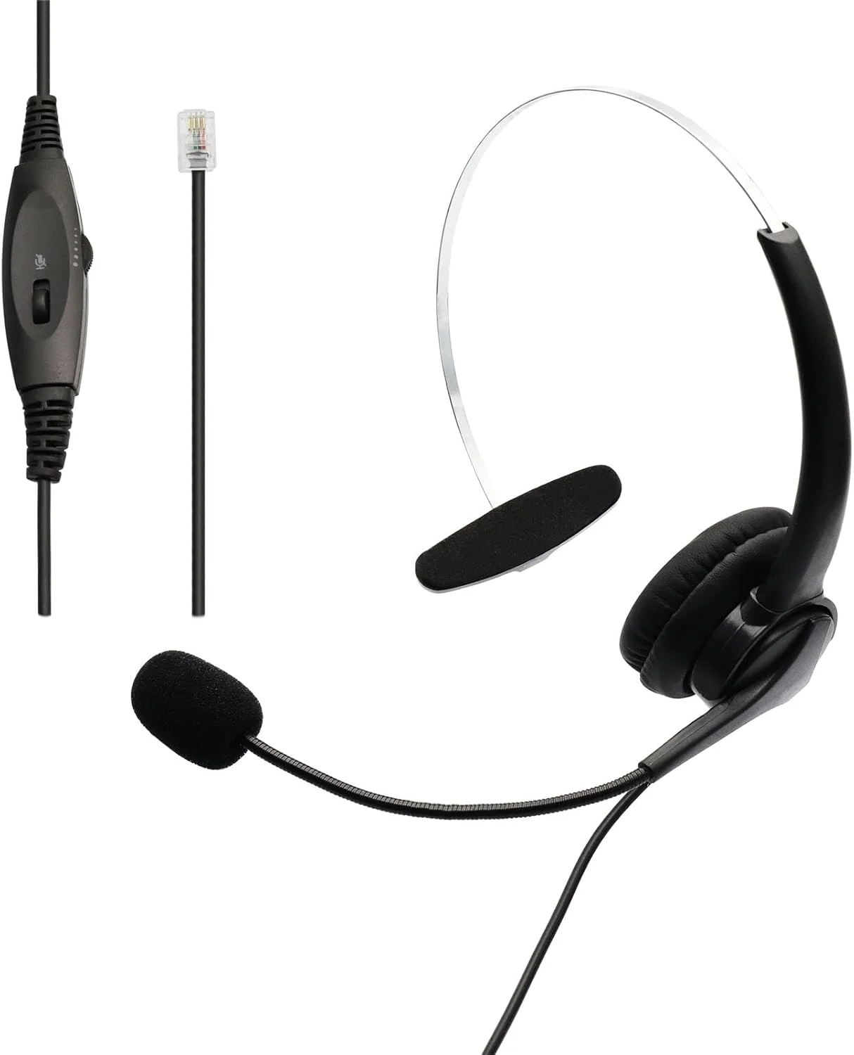 هدست تلفن RJ9 کاریر برای تلفن های اداری سیسکو، میکروفون با قابلیت حذف نویز و دکمه قطع صدا، سازگار با تلفن های IP سیسکو 6851 6945 7841 7861 7941 7945 7961 7962 7965 8841 8861 8945