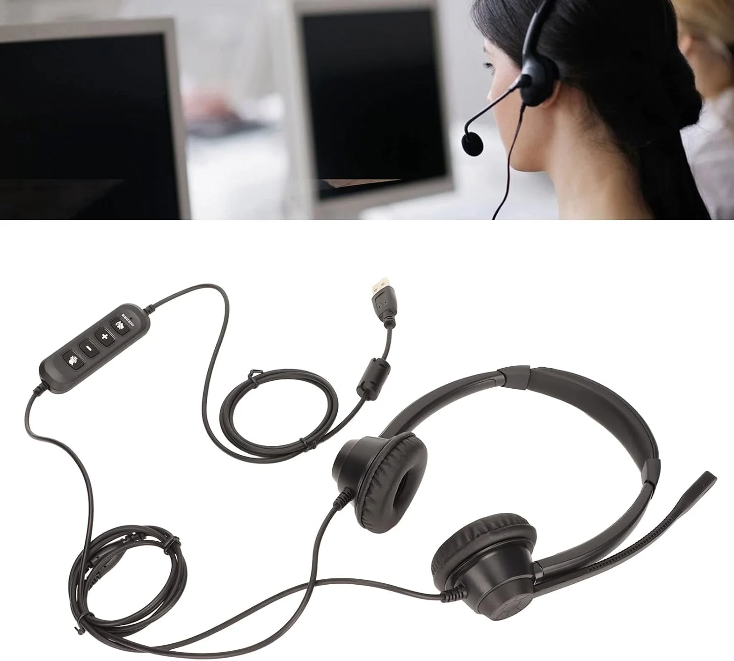 هدست تلفن USB تجاری HD برای خدمات مشتری در کسب و کار هدست تلفن USB تجاری HD برای خدمات مشتری در کسب و کار