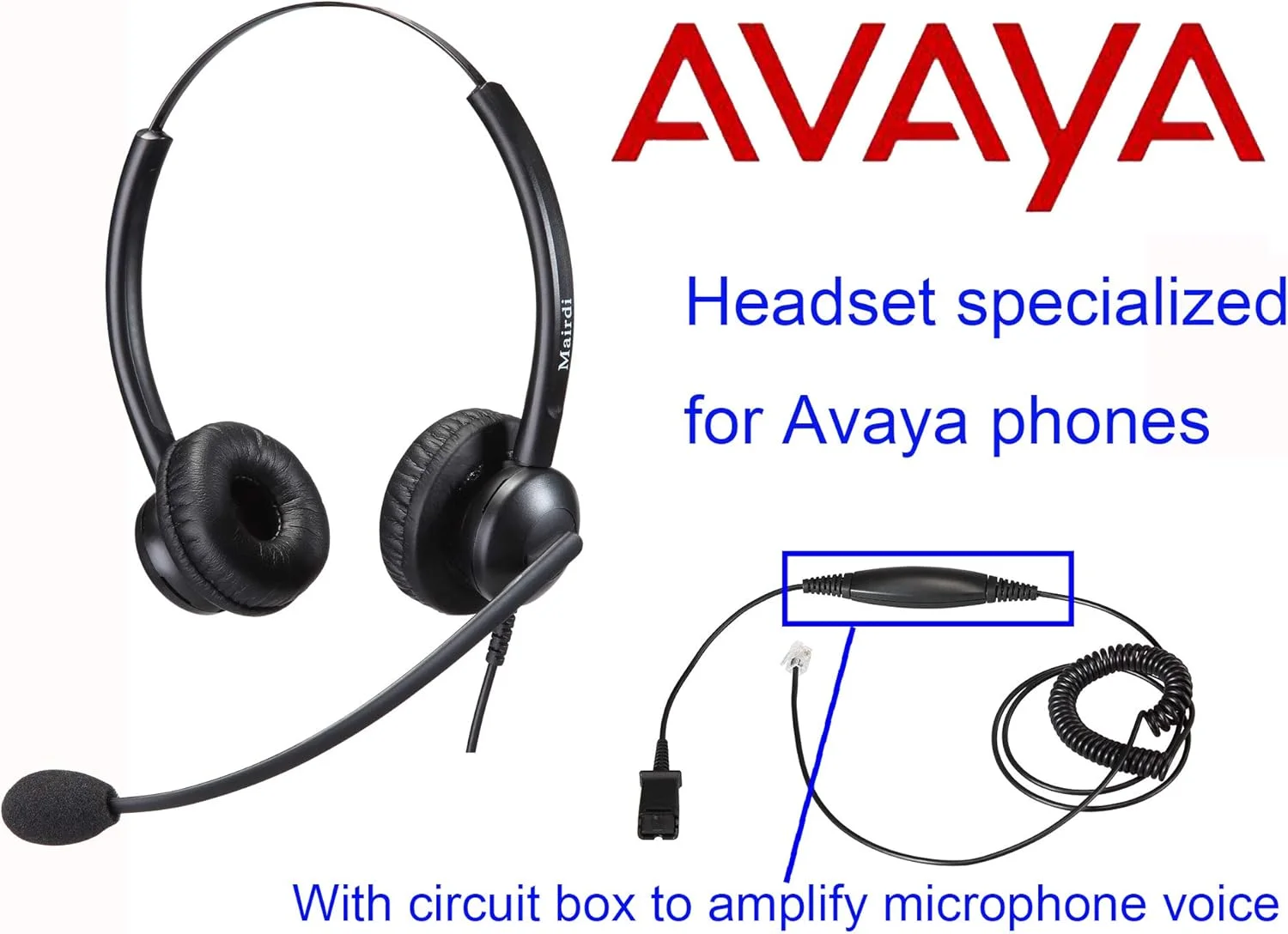 هدست تلفن MAIRDI با میکروفون حذف نویز و کابل HIS برای تلفن های Avaya IP 1608 1616 9601 9608 9611 9611G 9620 9621 9630 9631 9640 9641 9650 9670 J139 هدست تلفن MAIRDI با میکروفون حذف نویز و کابل HIS برای تلفن های Avaya IP 1608 1616 9601 9608 9611 9611G 9620 9621 9630 9631 9640 9641 9650 9670 J139