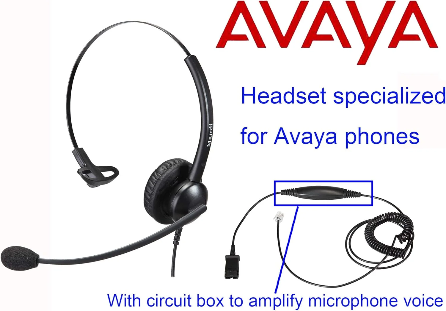 هدست تلفن MAIRDI با میکروفون حذف نویز و کابل HIS برای تلفن های Avaya IP 1608 1616 9601 9608 9611 9611G 9620 9621 9630 9631 9640 9641 9650 9670 J139 هدست تلفن MAIRDI با میکروفون حذف نویز و کابل HIS برای تلفن های Avaya IP 1608 1616 9601 9608 9611 9611G 9620 9621 9630 9631 9640 9641 9650 9670 J139