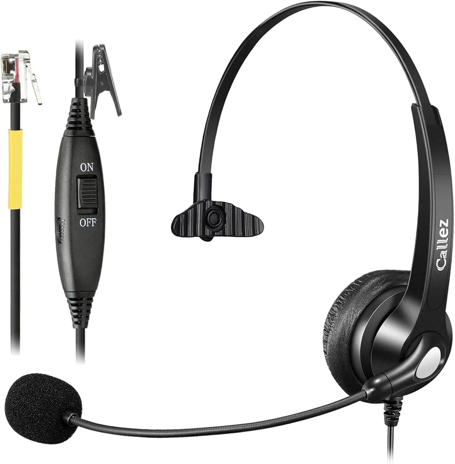 هدست تلفن ثابت با میکروفون حذف نویز، هدست تلفن RJ9 برای تلفن های Yealink T41 T42S T46S T48S Avaya 1608 9608 Cisco 7905 7911 Grandstream GXP2140 Snom Panasonic KX-T Office IP