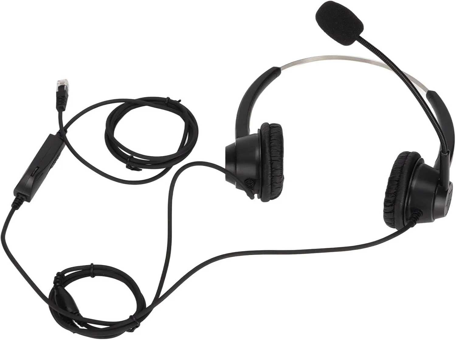 هدست تلفن مرکز تماس استریو سیمی با میکروفون حذف نویز، هدست تلفن دو گوشی H360D‑RJ9MV RJ9 با تنظیم صدا و قطع میکروفون