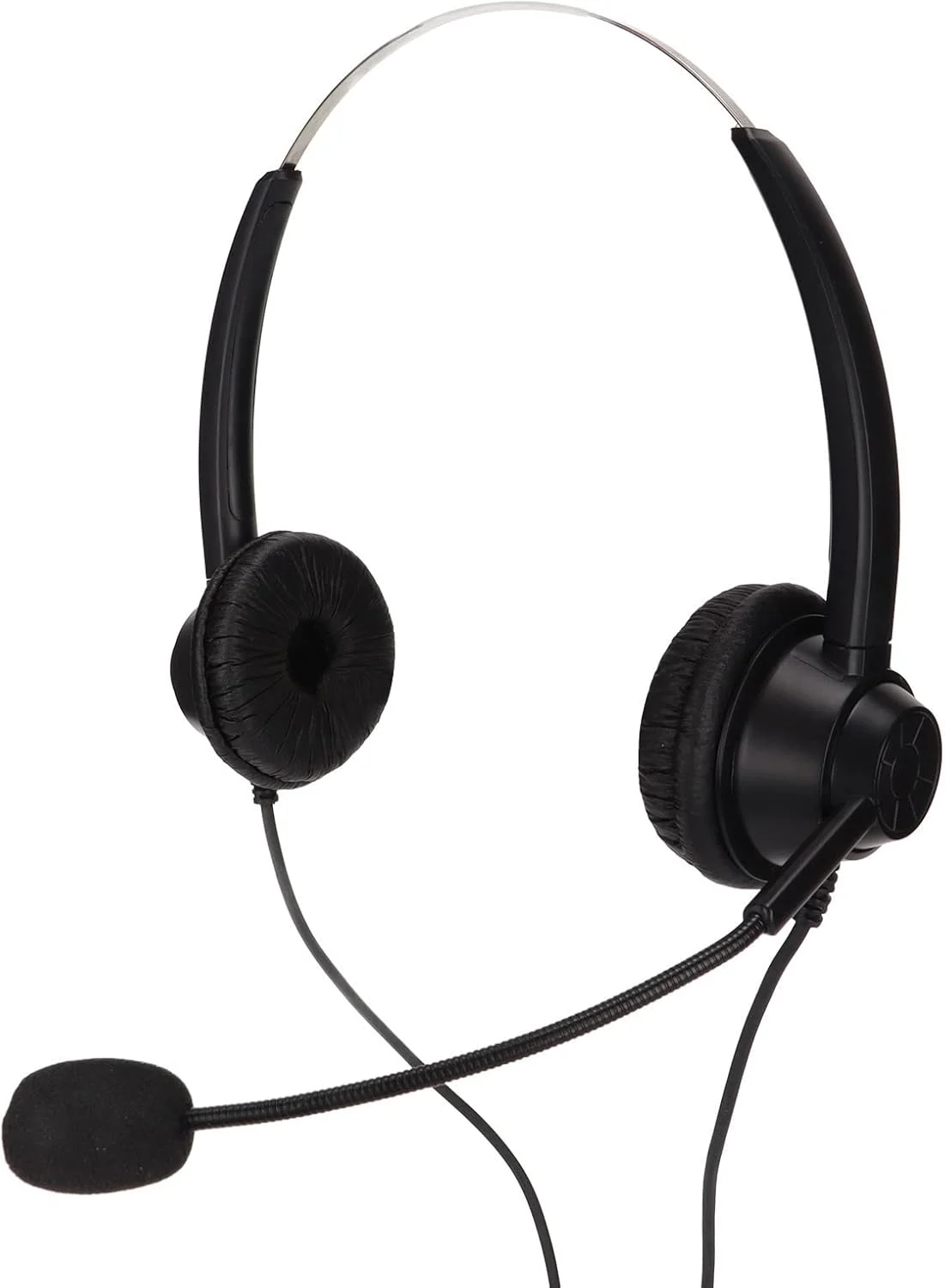 هدست با میکروفون، هدست تجاری دو گوش H360D RJ9 U900 با دوشاخه RJ9 مشکی، تنظیم صدا و حذف نویز به همراه کارت صدای USB برای مرکز تماس اداری