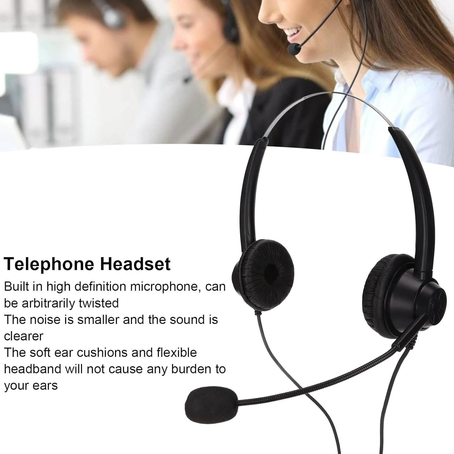 هدست با میکروفون H360D QD دو گوشی، هدست تجاری با اتصال سریع، تنظیم صدا، حذف نویز، مناسب مراکز تماس Beien هدست با میکروفون H360D QD دو گوشی، هدست تجاری با اتصال سریع، تنظیم صدا، حذف نویز، مناسب مراکز تماس Beien