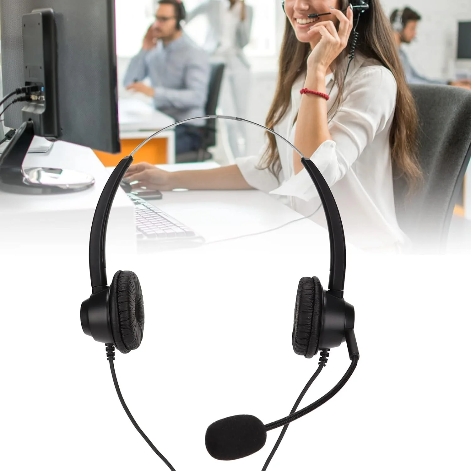 هدست با میکروفون H360D QD دو گوشی، هدست تجاری با اتصال سریع، تنظیم صدا، حذف نویز، مناسب مراکز تماس Beien هدست با میکروفون H360D QD دو گوشی، هدست تجاری با اتصال سریع، تنظیم صدا، حذف نویز، مناسب مراکز تماس Beien