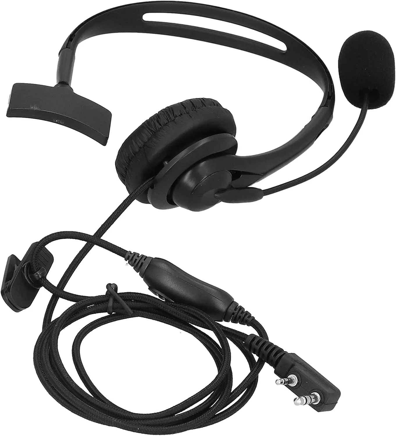 هدست واکی تاکی با سر K و میکروفون با عملکرد VOX، یک طرفه، سازگار با KPG27D TH D7 TK 208 308، هدفون ارتباط رادیویی، مشکی، ABS