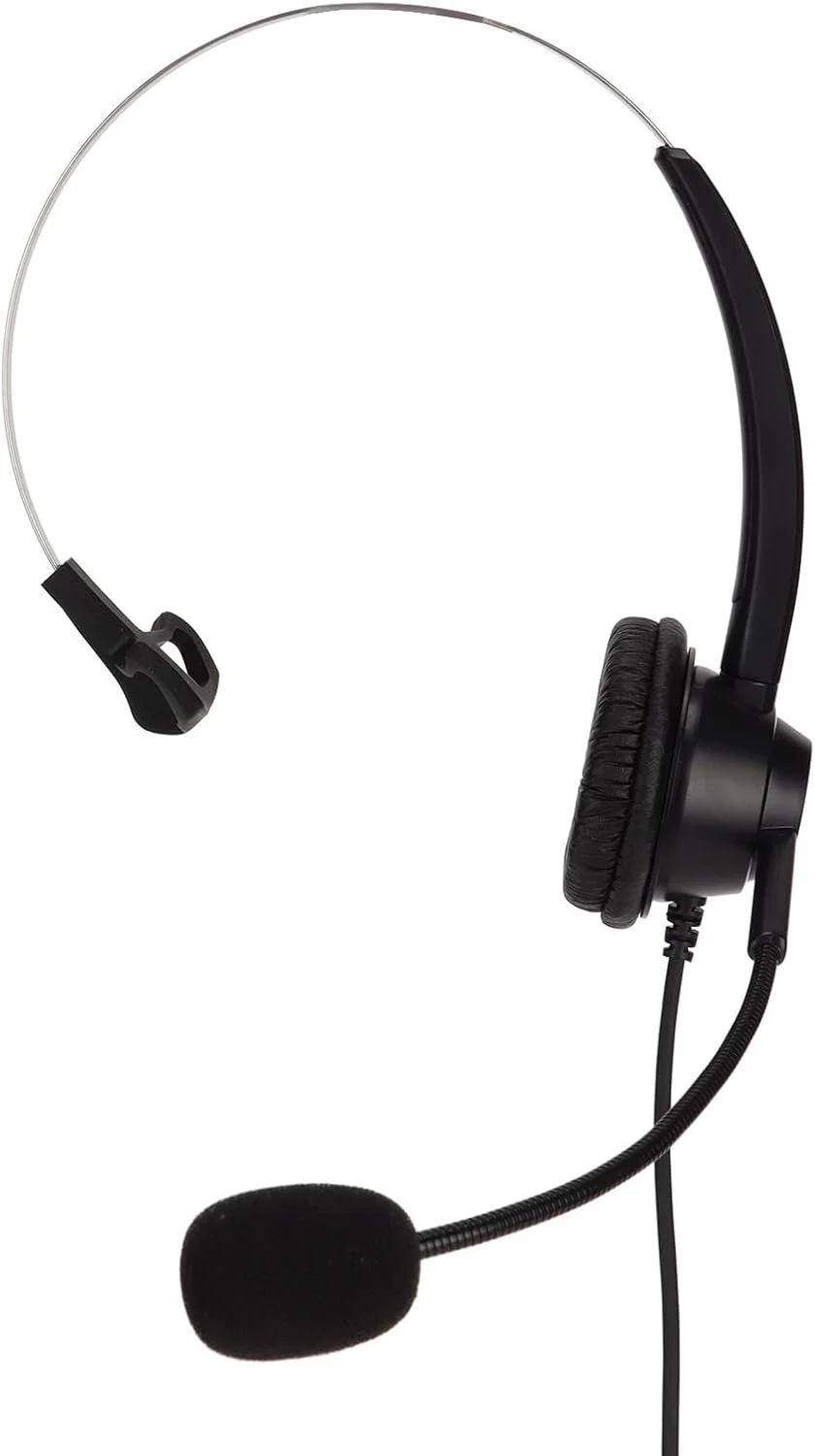 هدست با میکروفون، هدست تجاری تک گوش H360-3.5VA با فیش 3.5 میلی متری، مشکی، تنظیم صدا، حذف نویز، هدست تلفن برای تلفن های VOIP