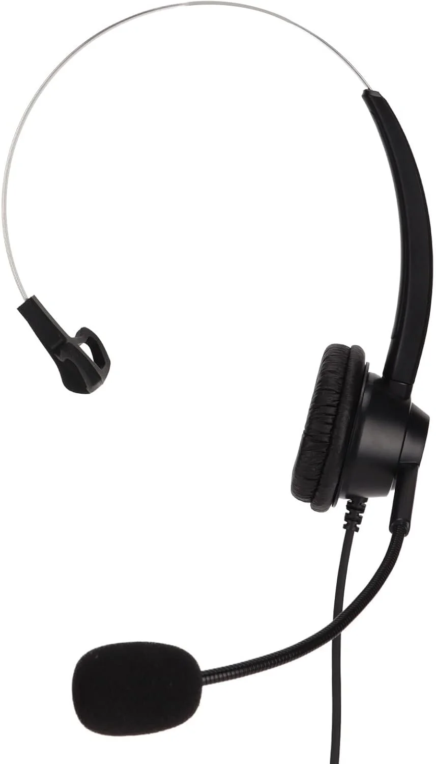 هدست با میکروفون مدل H360-3.5، هدست تجاری تک گوش با پورت 3.5 میلی متری (زانوئی) مشکی، تنظیم صدا و حذف نویز، مناسب برای مرکز تماس و خدمات مشتری