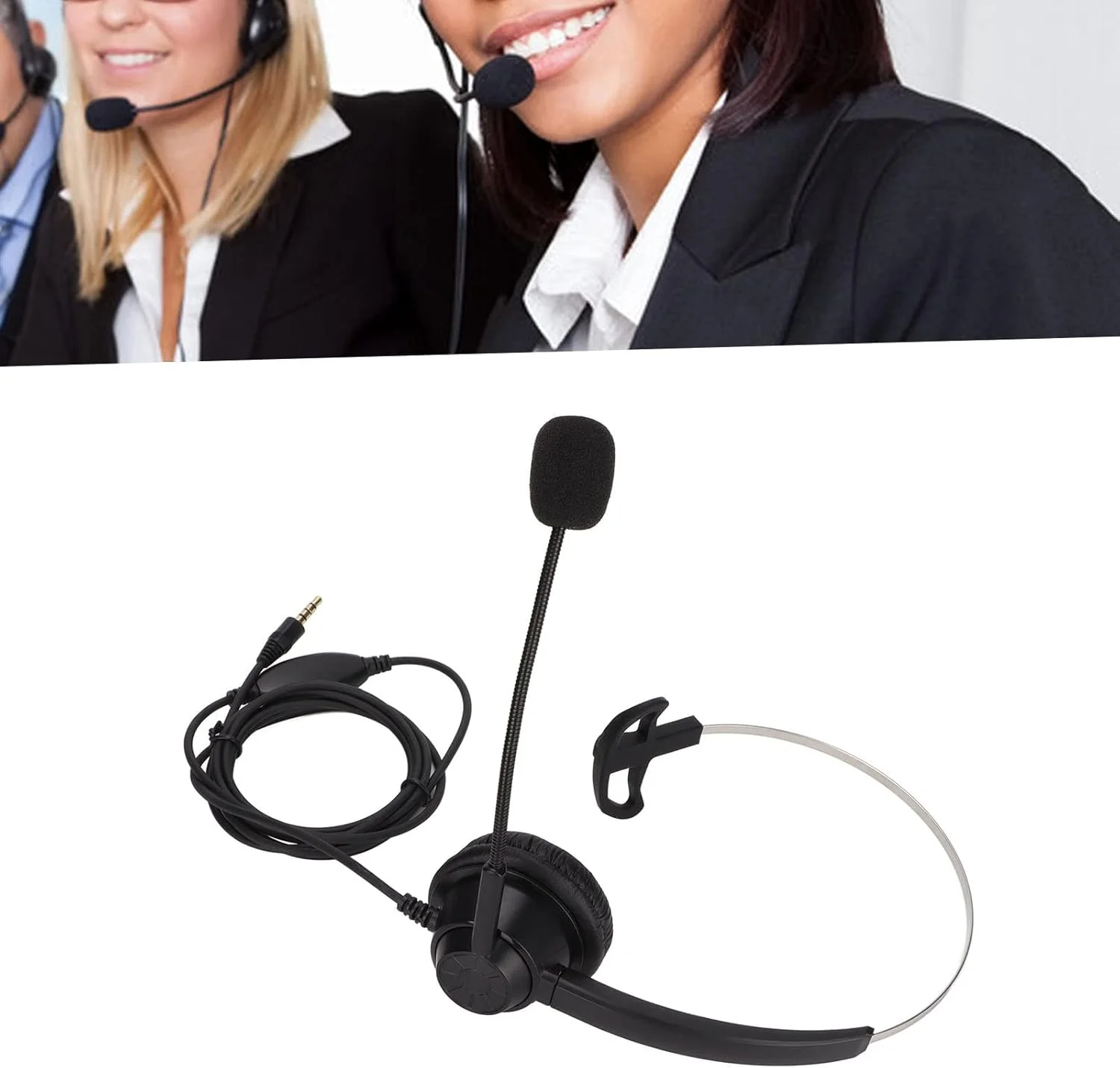 هدست با میکروفون، هدست تجاری تک گوش H360-3.5VA با فیش 3.5 میلی متری، مشکی، تنظیم صدا، حذف نویز، هدست تلفن برای تلفن های VOIP هدست با میکروفون، هدست تجاری تک گوش H360-3.5VA با فیش 3.5 میلی متری، مشکی، تنظیم صدا، حذف نویز، هدست تلفن برای تلفن های VOIP