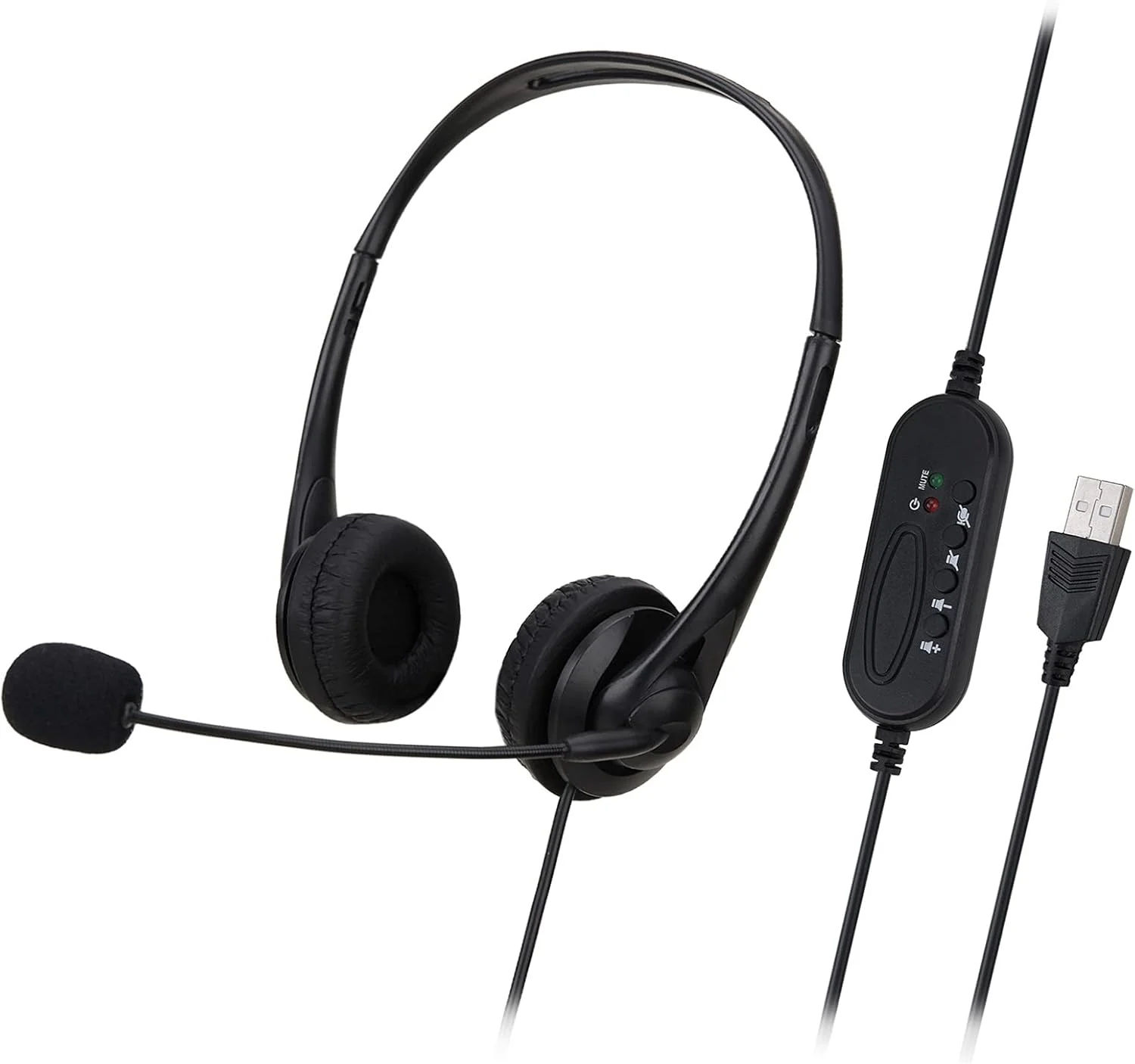 هدست سیمی مرکز تماس HELEMIY SY490MV با پورت USB کنترل سیمی با میکروفون حذف نویز برای تلفن های کامپیوتر و جعبه های رومیزی