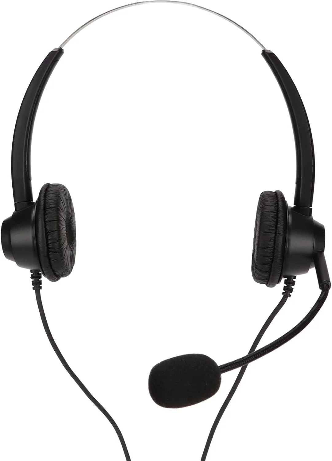 هدست با میکروفون مدل H360D-3.5، هدست تجاری دو گوشی با اتصال 3.5 میلی‌متری، رنگ مشکی با قابلیت تنظیم صدا و حذف نویز، مناسب برای تلفن‌های VOIP و مراکز تماس