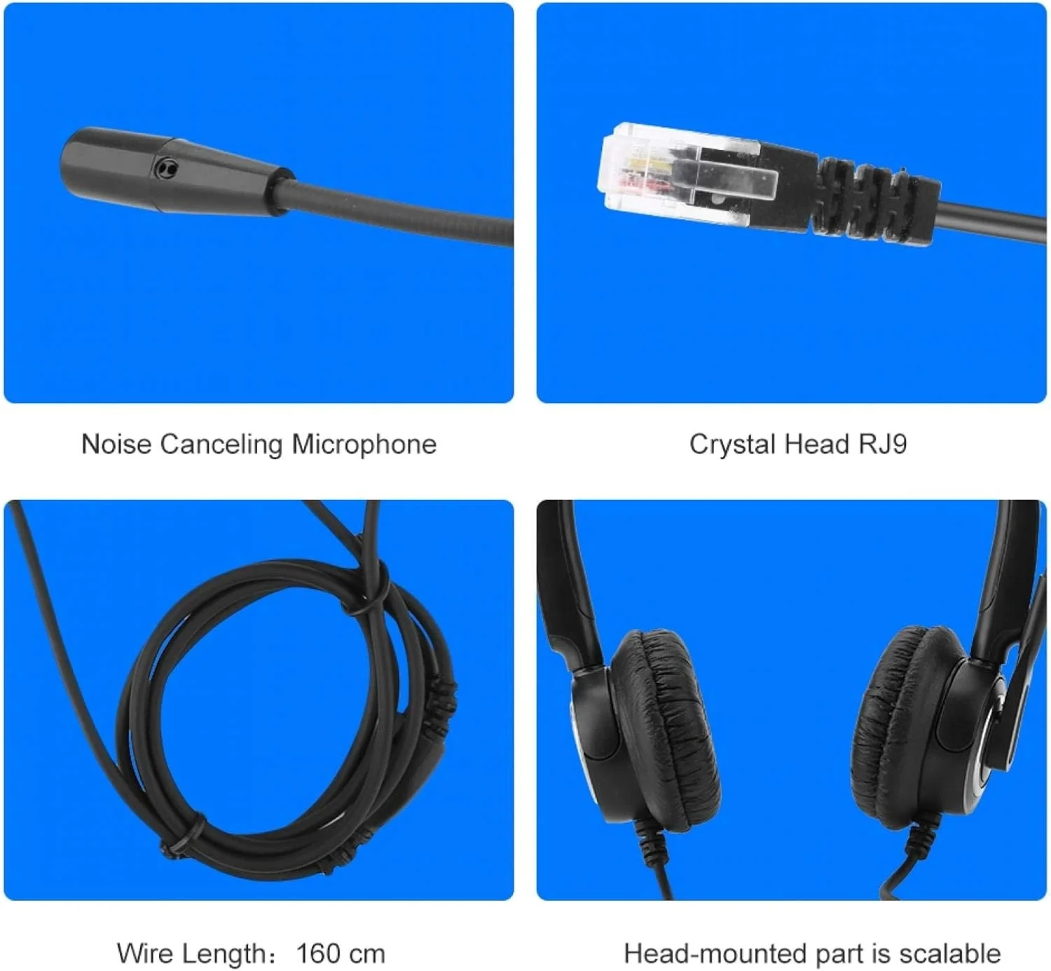 هدفون با قابلیت کنترل صدا و حذف نویز، پشتیبانی از تنظیم صدا و عملکرد قطع صدا، مناسب برای مراکز تماس حرفه ای