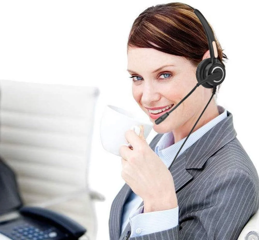 هدفون با قابلیت کنترل صدا و حذف نویز، پشتیبانی از تنظیم صدا و عملکرد قطع صدا، مناسب برای مراکز تماس حرفه ای