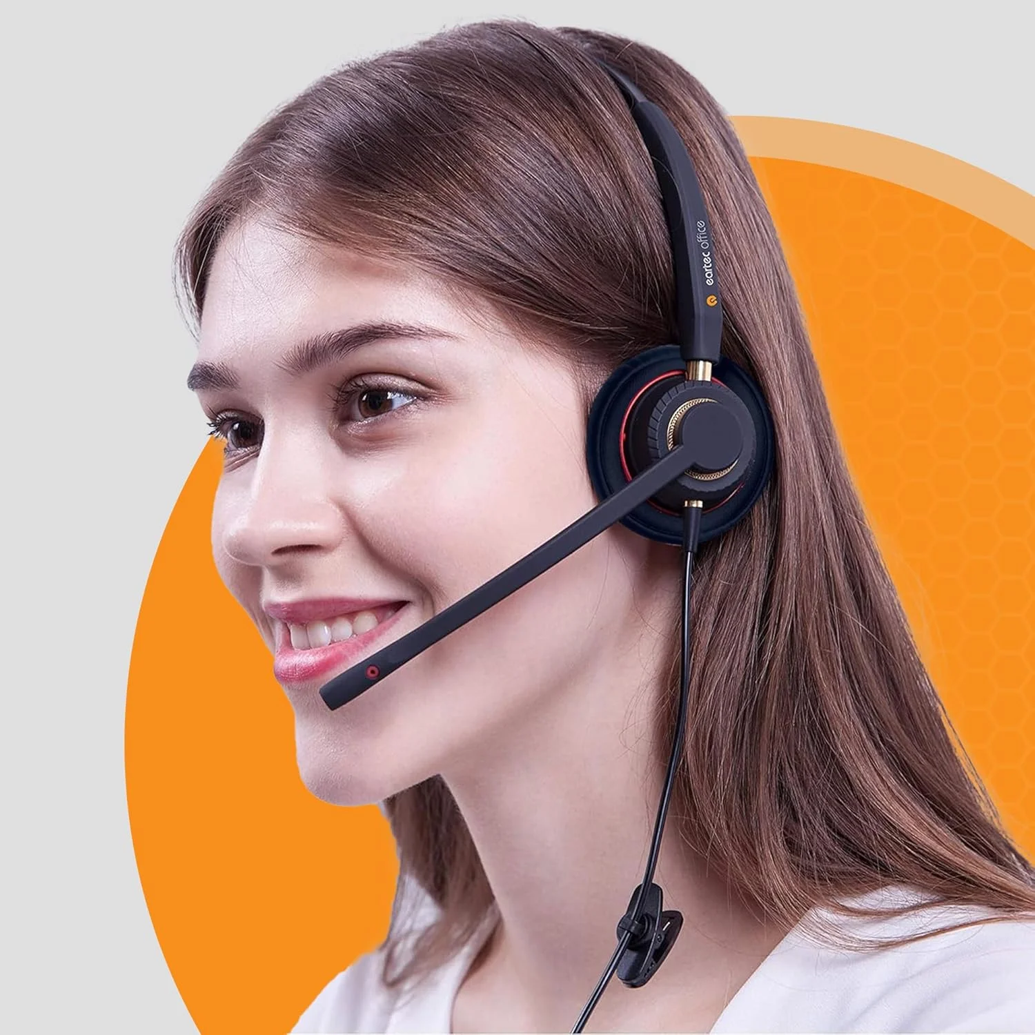 هدست برای تلفن های دیجیتال پاناسونیک KX-T7730 KX-T7731 KX-T7735، مناسب برای منزل، دفتر کار و مراکز تماس، دارای میکروفون حذف نویز و هدبند راحت با جک 2.5 میلی متری مدل EAR510 QD011 تک گوش