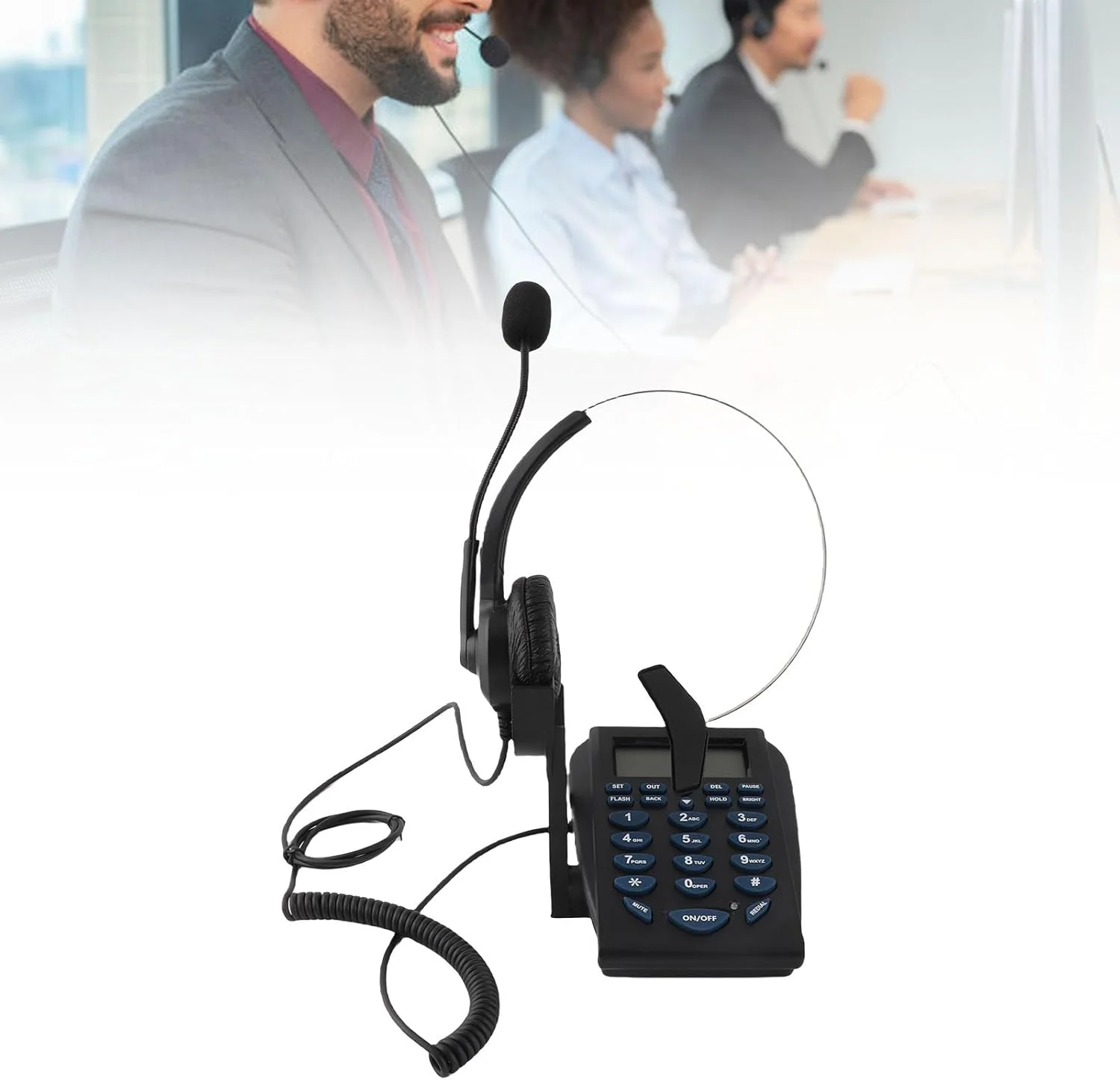 تلفن مرکز تماس با قابلیت حذف نویز به همراه هدست برای دفتر کار