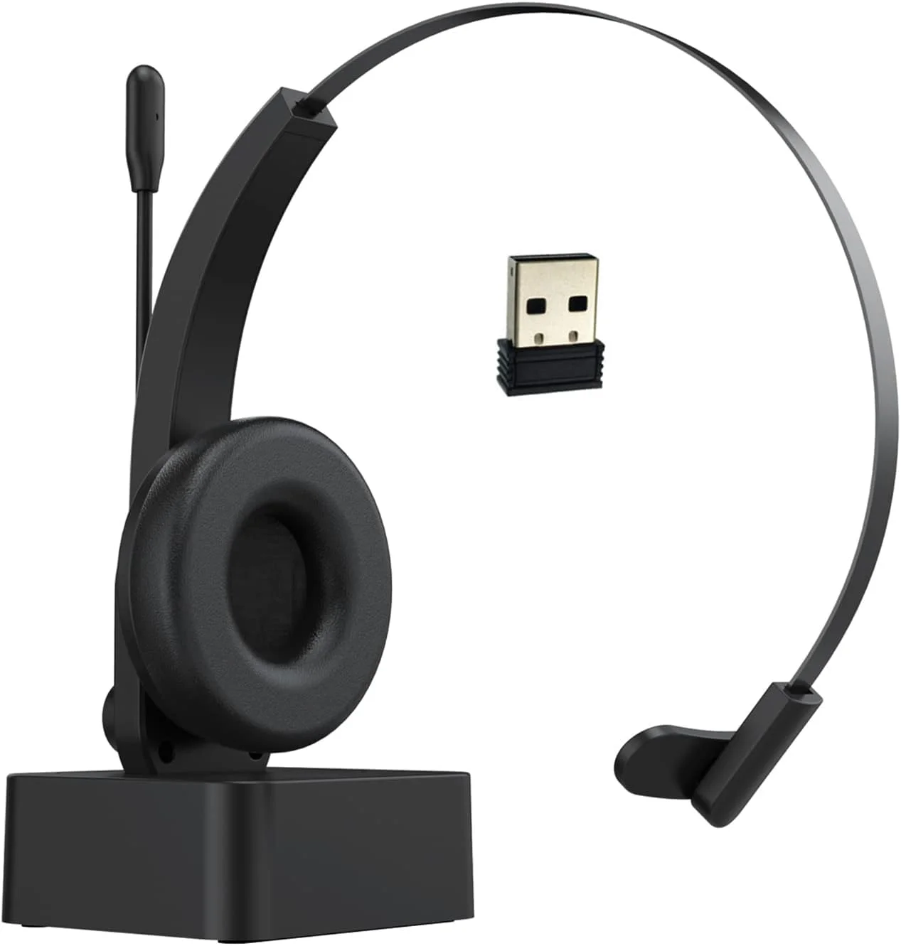 هدفون بی سیم 2.4 گیگاهرتزی OUNA، هدست رو گوشی مرکز تماس با میکروفون حذف نویز ENC، هدبند قابل تنظیم و کنترل صدا به همراه پایه شارژ