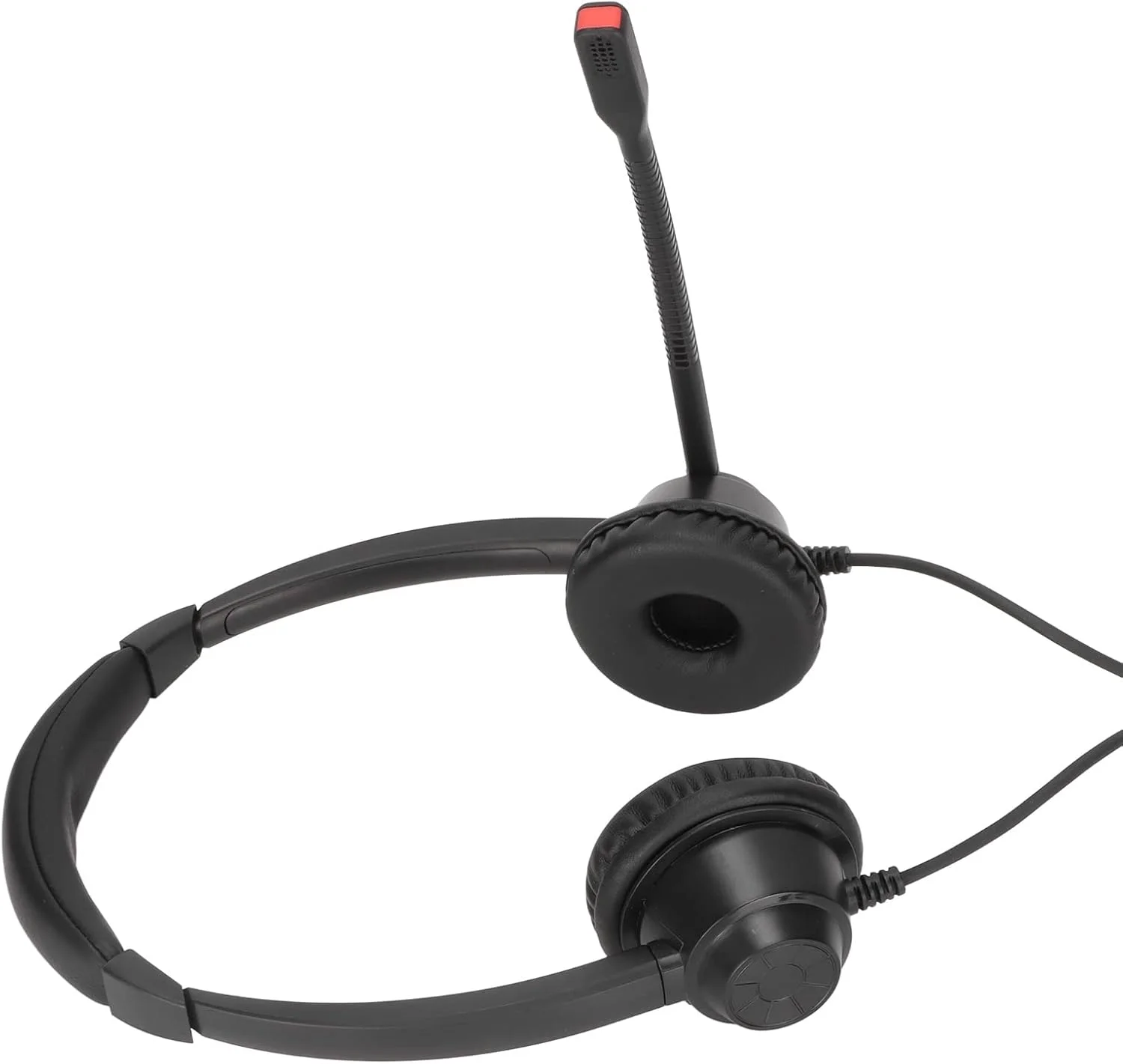 هدست تلفن RJ9 با میکروفون HD داخلی، هدست اداری دو گوشی با قابلیت تنظیم صدای بلندگو، مشکی