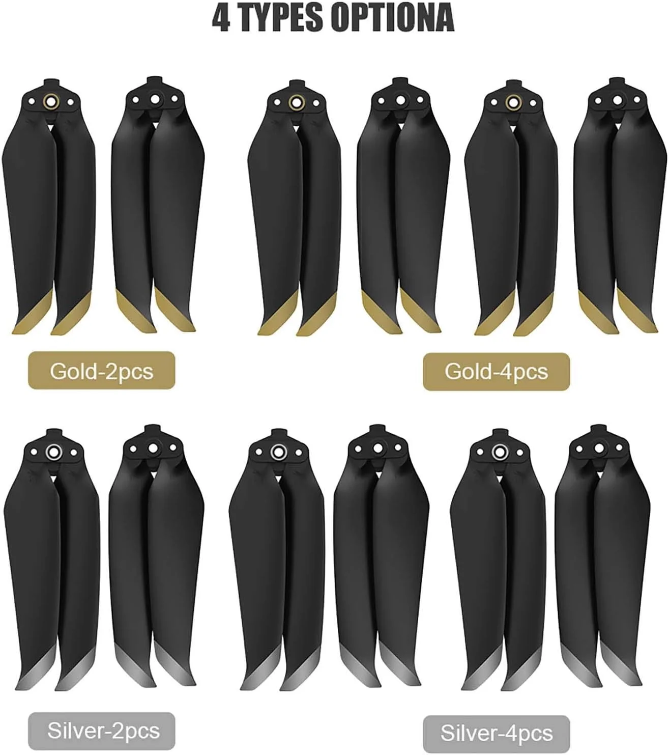 ملخ جایگزین Pepisky برای DJI MAVIC AIR 2، 4 عدد، با نویز کم، نصب و جداسازی آسان