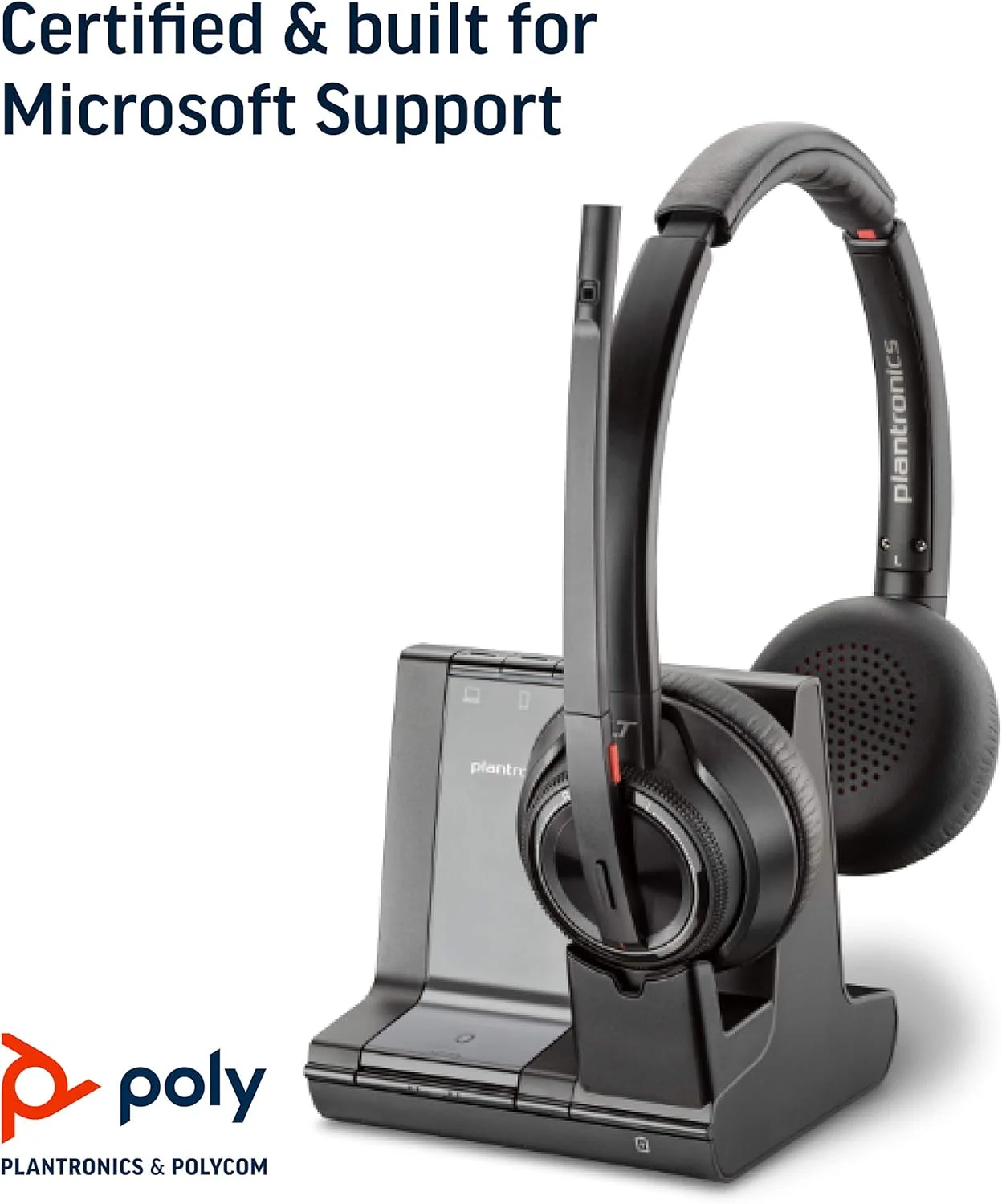 هدست بی سیم دکت دو گوشی (استریو) پلترونیکس Savi 8220 Office (پلی) - سازگار با اتصال به کامپیوتر/مک یا تلفن همراه از طریق بلوتوث - کار با Teams (تایید شده)، Zoom هدست بی سیم دکت دو گوشی (استریو) پلترونیکس Savi 8220 Office (پلی) - سازگار با اتصال به کامپیوتر/مک یا تلفن همراه از طریق بلوتوث - کار با Teams (تایید شده)، Zoom