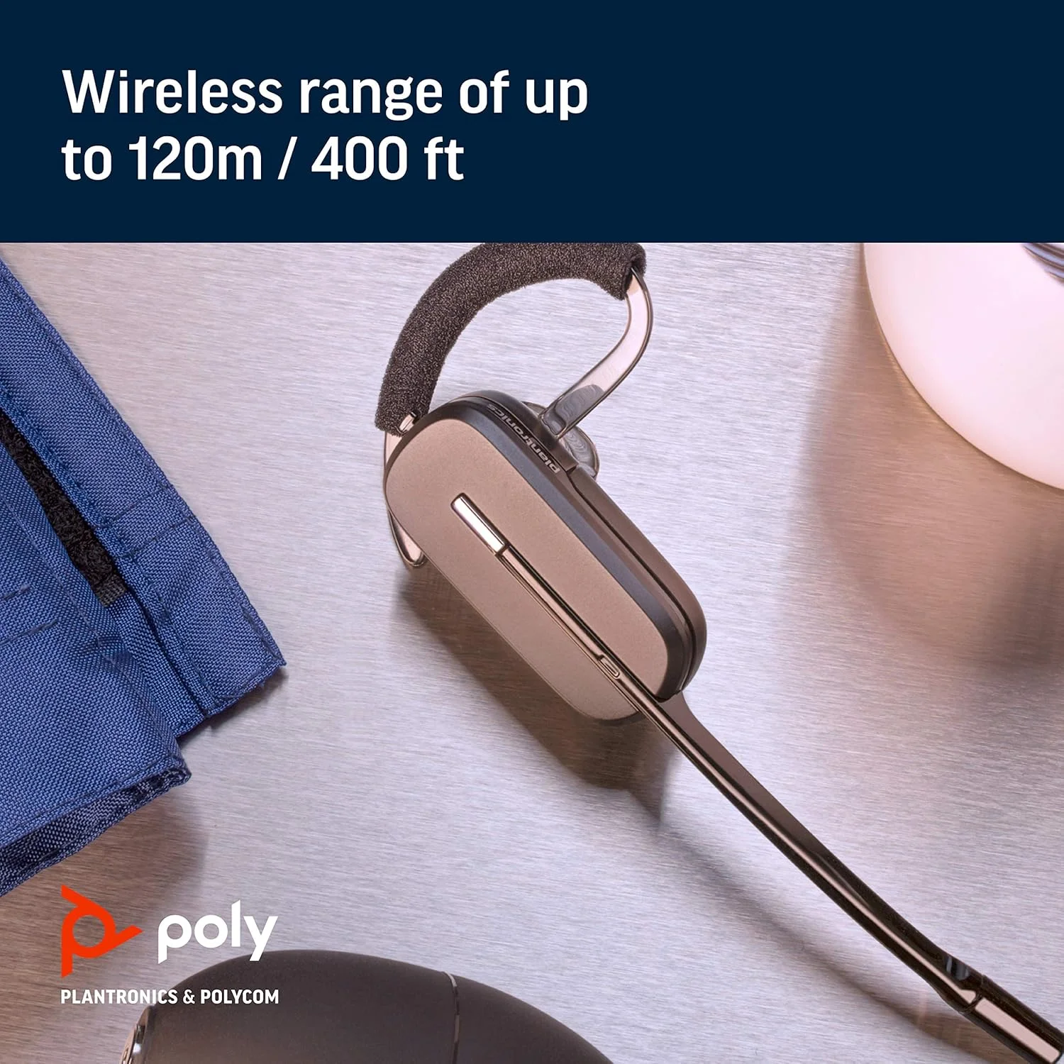 هدست بی سیم دکت پلترونیکس مدل CS540 (پلی) - تک گوش (مونو) تبدیل پذیر (3 حالت استفاده) - اتصال به تلفن رومیزی - میکروفون حذف نویز