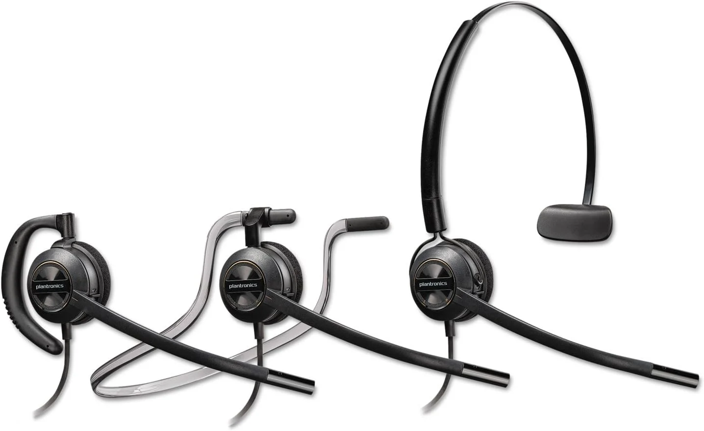 هدست تبدیل شونده پُلی Plantronics - EncorePro HW540 - هدست سیمی تبدیل شونده (3 حالت استفاده) با میکروفون بوم - اتصال به کامپیوتر و/یا تلفن رومیزی