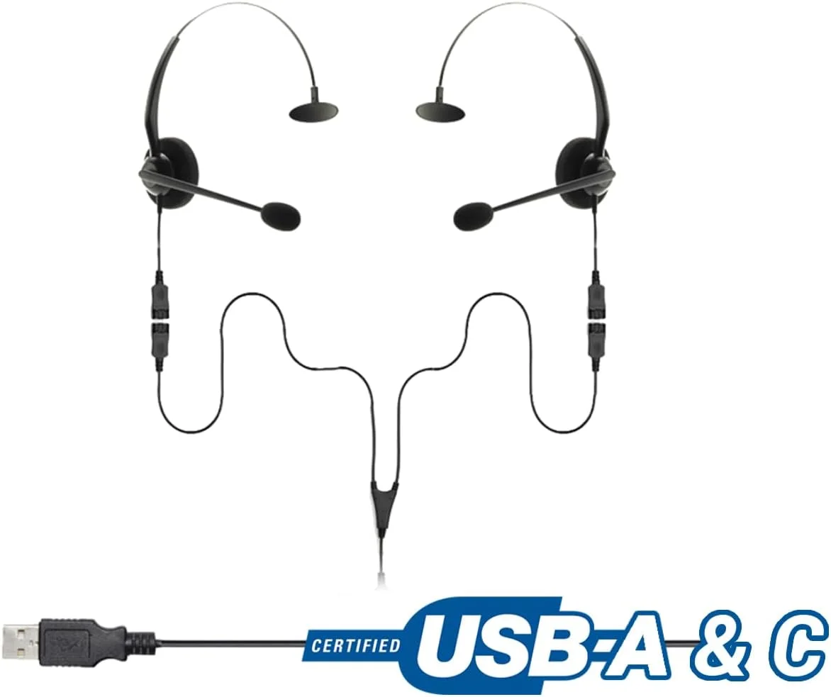 پروژه تلکام USB-A و USB-C، ۲ کاربر، یک گوشی با حذف نویز، بسته آموزشی تقسیم کننده هدست - سازگار با Microsoft Teams، Zoom، Cisco Webex، برنامه های سافت فون VoIP پروژه تلکام USB-A و USB-C، ۲ کاربر، یک گوشی با حذف نویز، بسته آموزشی تقسیم کننده هدست - سازگار با Microsoft Teams، Zoom، Cisco Webex، برنامه های سافت فون VoIP