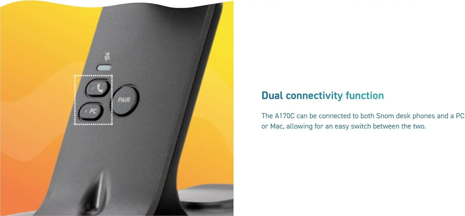 هدست دکت Snom A170C - هدست بی سیم سازگار با تلفن های بی سیم با میکروفون، هدفون بی سیم، تلفن بی سیم 2 گوشی - حذف نویز، برد 50 متر هدست دکت Snom A170C - هدست بی سیم سازگار با تلفن های بی سیم با میکروفون، هدفون بی سیم، تلفن بی سیم 2 گوشی - حذف نویز، برد 50 متر