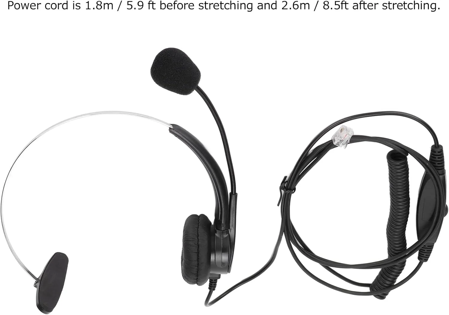 هدست تلفن سیمی، هدست مرکز تماس مشکی راحت با پورت RJ9، اتصال آسان برای خدمات مشتری