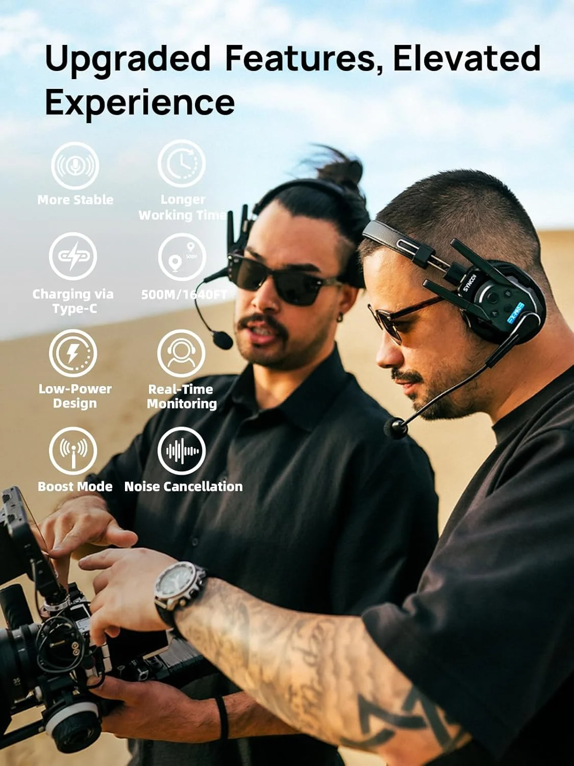 سیستم هدست ارتباطی بی سیم SYNCO XTALK XPRO، سیستم هدست بی سیم 9 نفره فول دوبلکس 2.4 گیگاهرتز با عمر باتری 24 ساعته و کاهش نویز 500 متری سیستم هدست ارتباطی بی سیم SYNCO XTALK XPRO، سیستم هدست بی سیم 9 نفره فول دوبلکس 2.4 گیگاهرتز با عمر باتری 24 ساعته و کاهش نویز 500 متری