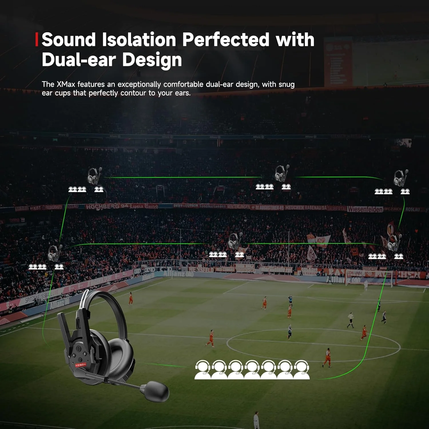 سیستم هدست اینترکام بی سیم SYNCO Xtalk XMax5، هدست های ارتباطی تیمی دو گوش 2.4 گیگاهرتز 500 متری با کاهش نویز برای فیلمبرداری، اجرای زنده (5 عدد) سیستم هدست اینترکام بی سیم SYNCO Xtalk XMax5، هدست های ارتباطی تیمی دو گوش 2.4 گیگاهرتز 500 متری با کاهش نویز برای فیلمبرداری، اجرای زنده (5 عدد)