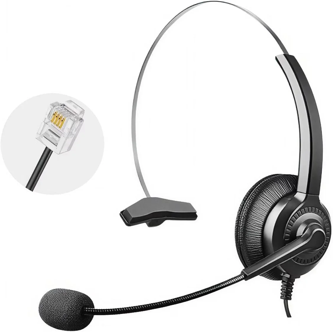 هدست تلفن Telehybrid برای تلفن های رومیزی Yealink، هدست های تلفن RJ9 با میکروفون حذف نویز YHS35 سازگار با تلفن های VoIP Yealink سری T2x T3x T4x T5x MP VP