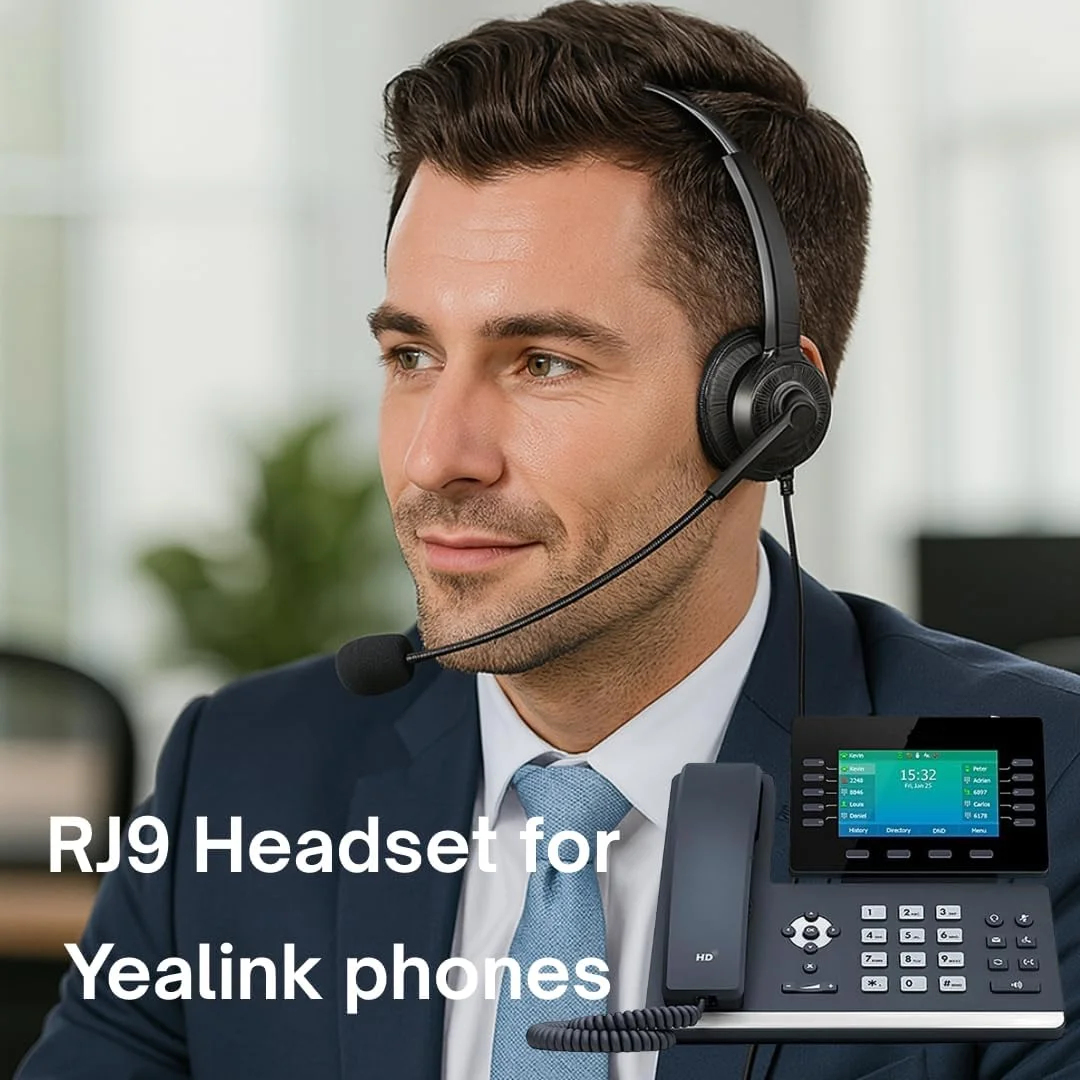 هدست تلفن Telehybrid برای تلفن های رومیزی Yealink، هدست های تلفن RJ9 با میکروفون حذف نویز YHS35 سازگار با تلفن های VoIP Yealink سری T2x T3x T4x T5x MP VP هدست تلفن Telehybrid برای تلفن های رومیزی Yealink، هدست های تلفن RJ9 با میکروفون حذف نویز YHS35 سازگار با تلفن های VoIP Yealink سری T2x T3x T4x T5x MP VP