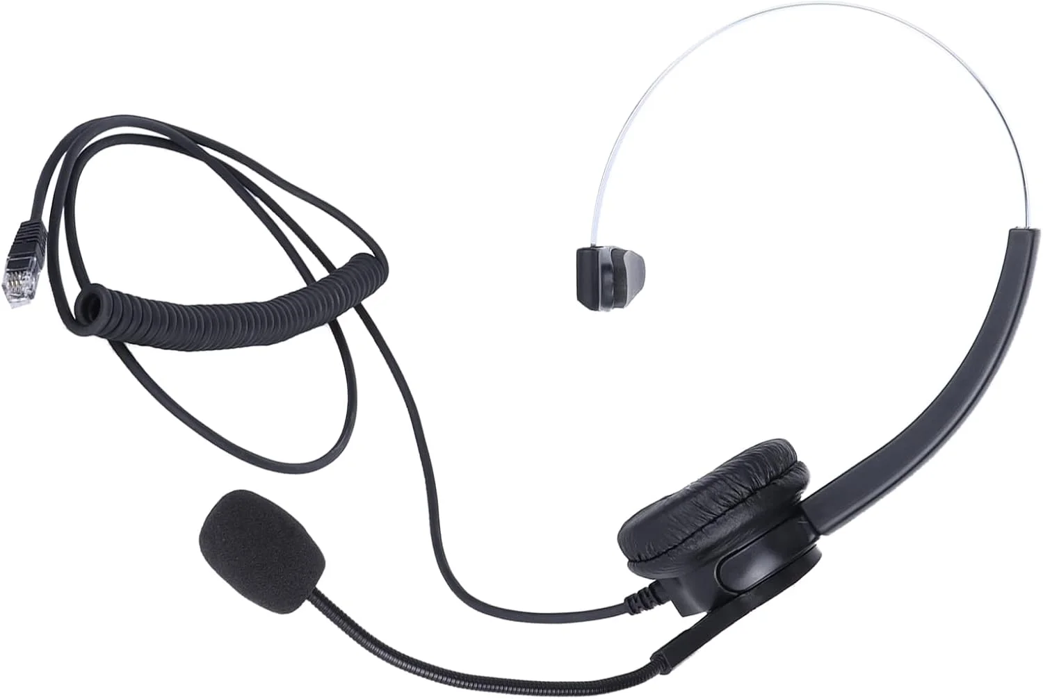 هدست تلفن سیمی، هدفون قابل تنظیم با میکروفون حذف نویز، گوشی های چرمی مصنوعی، هدست RJ9، برای تلفن های همراه، تبلت ها، لپ تاپ ها