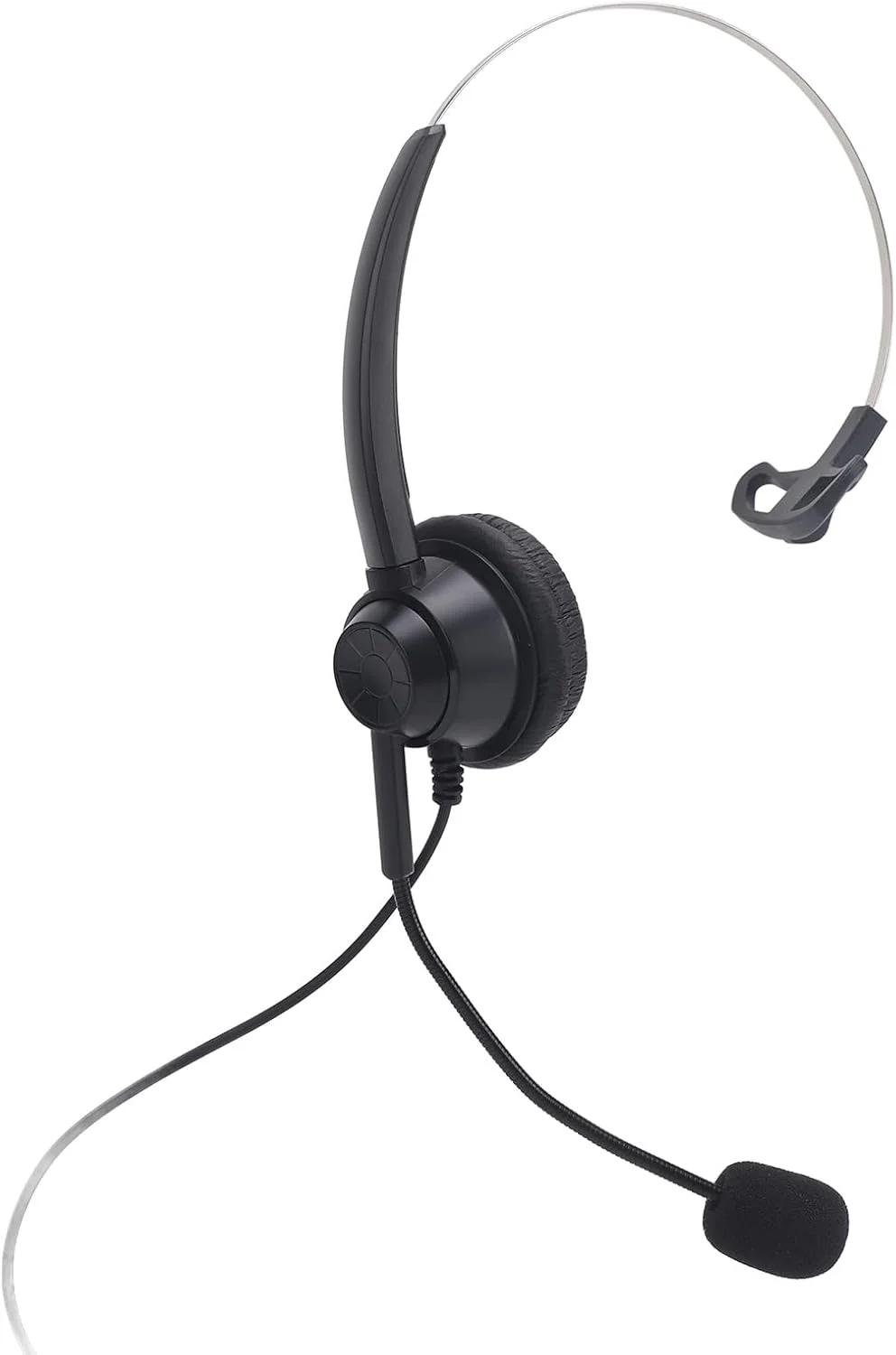 هدست تلفن سیمی با میکروفون حذف نویز، هدست تلفن تک گوش، پشتیبانی از اتصال USB C به USB 3.5 میلی‌متری، هدست تلفن ثابت VoIP برای کامپیوتر، لپ‌تاپ و تبلت