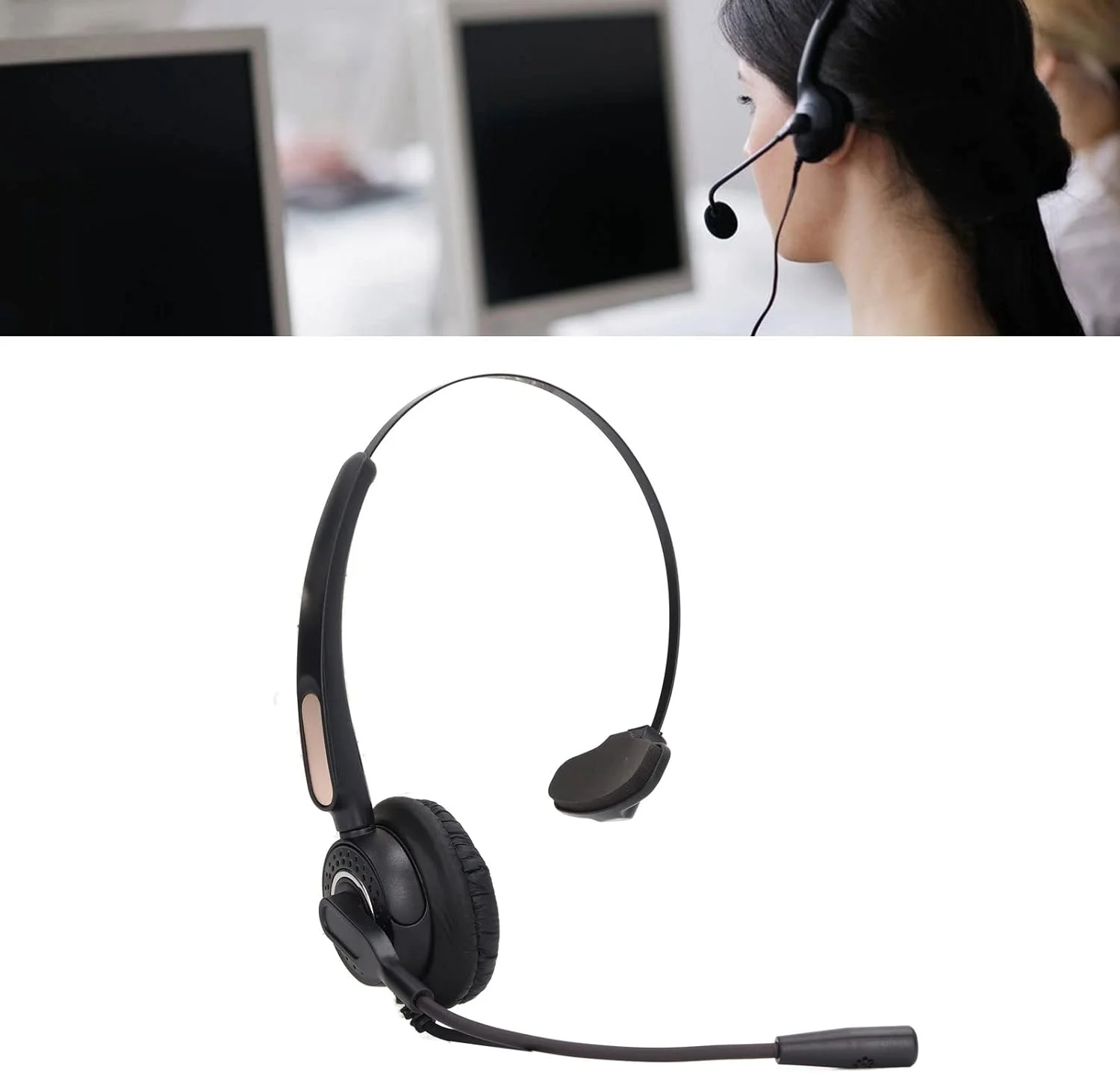 هدست تلفن RJ9، هدفون تجاری با طراحی ارگونومیک و حذف نویز با میکروفون برای دفتر و خدمات مشتری هدست تلفن RJ9، هدفون تجاری با طراحی ارگونومیک و حذف نویز با میکروفون برای دفتر و خدمات مشتری