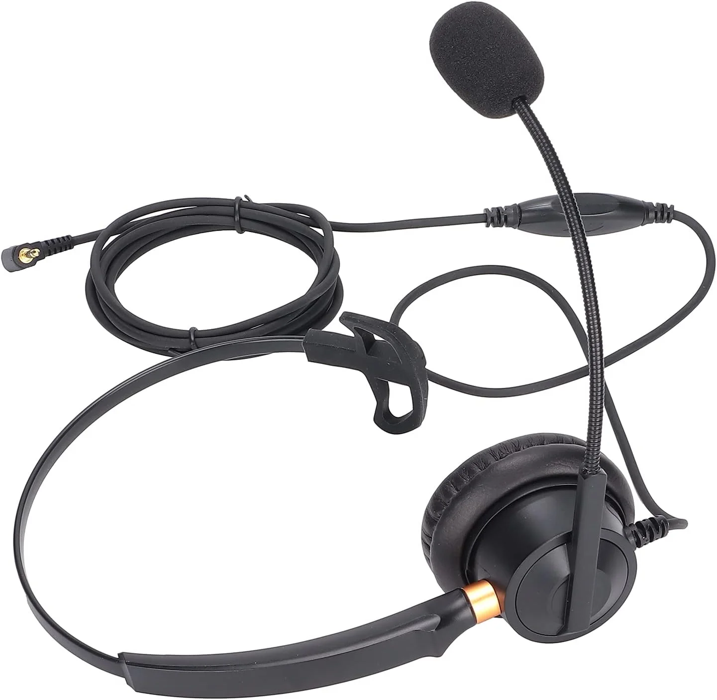 هدست تلفن تجاری، هدست خدمات مشتری تک گوش تلفن ثابت VOIP 2.5 میلی متری با میکروفون و قابلیت تنظیم صدا